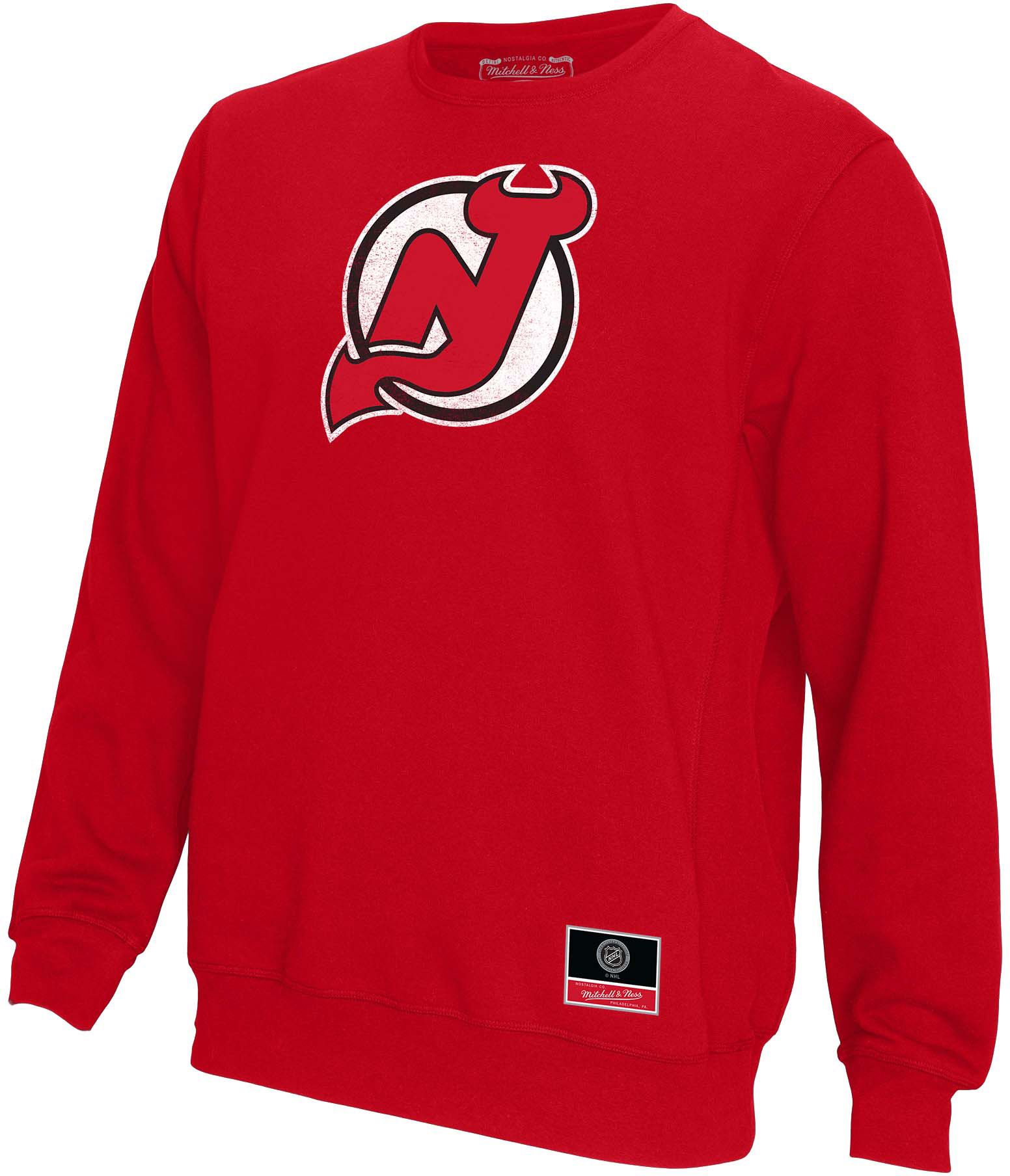 Mitchell & Ness Men's New Jersey Devils Red Logo Crewneck Sweatshirt product image