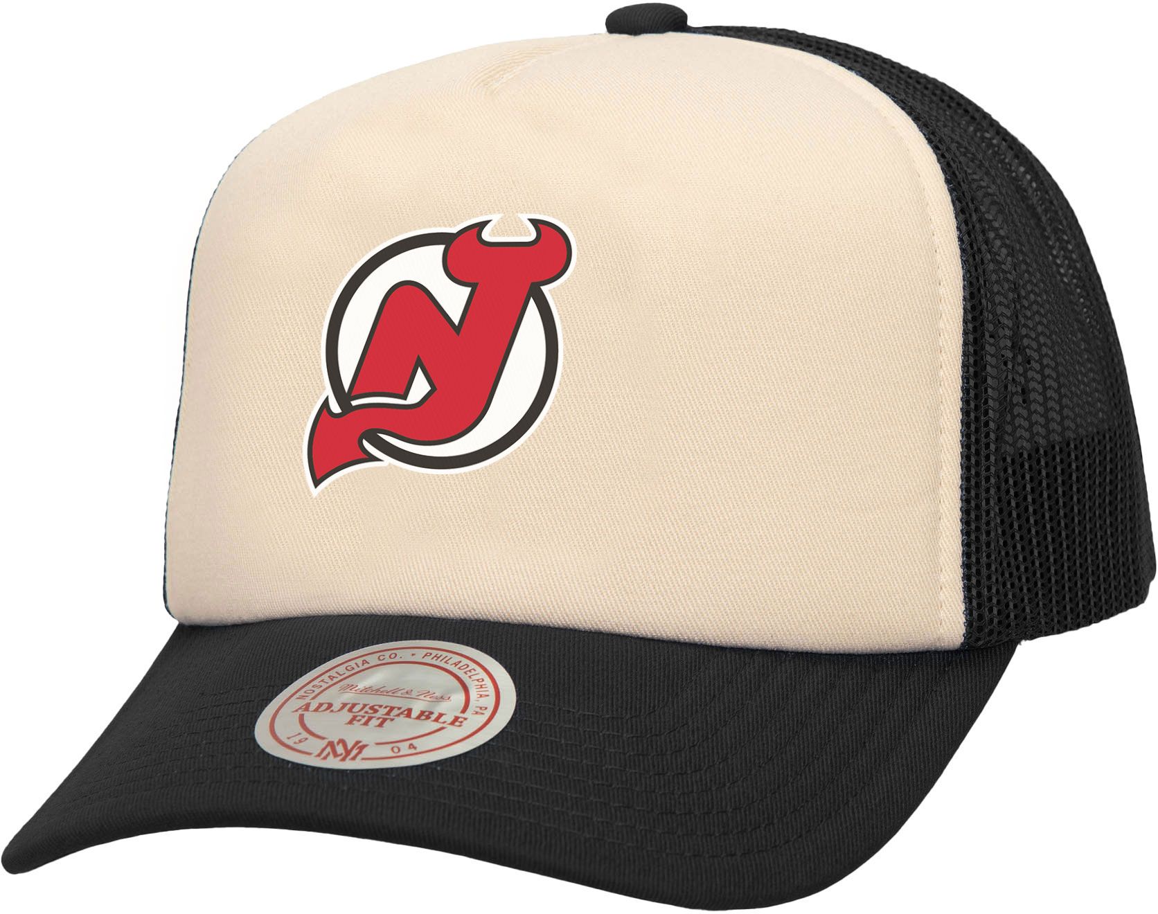 Mitchell & Ness Men's New Jersey Devils Cream Vintage Block Trucker Hat product image