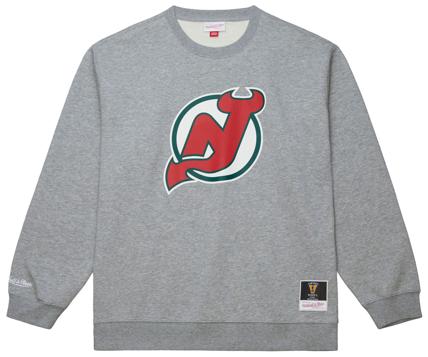 Mitchell & Ness Men's New Jersey Devils Grey All In Walk Off Fleece Crewneck Sweatshirt product image