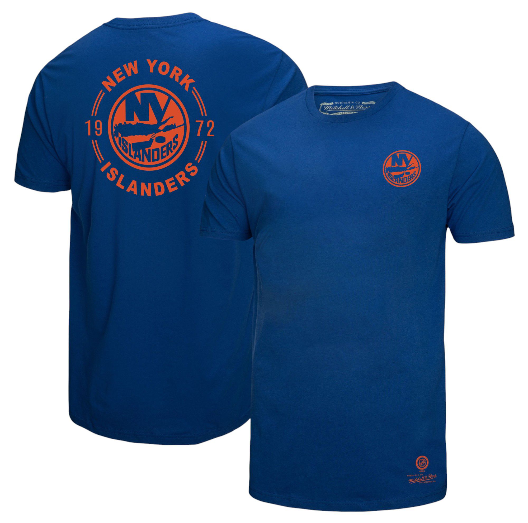Mitchell & Ness Men's New York Islanders Blue Penalty Box 3 Short Sleeve T-Shirt product image
