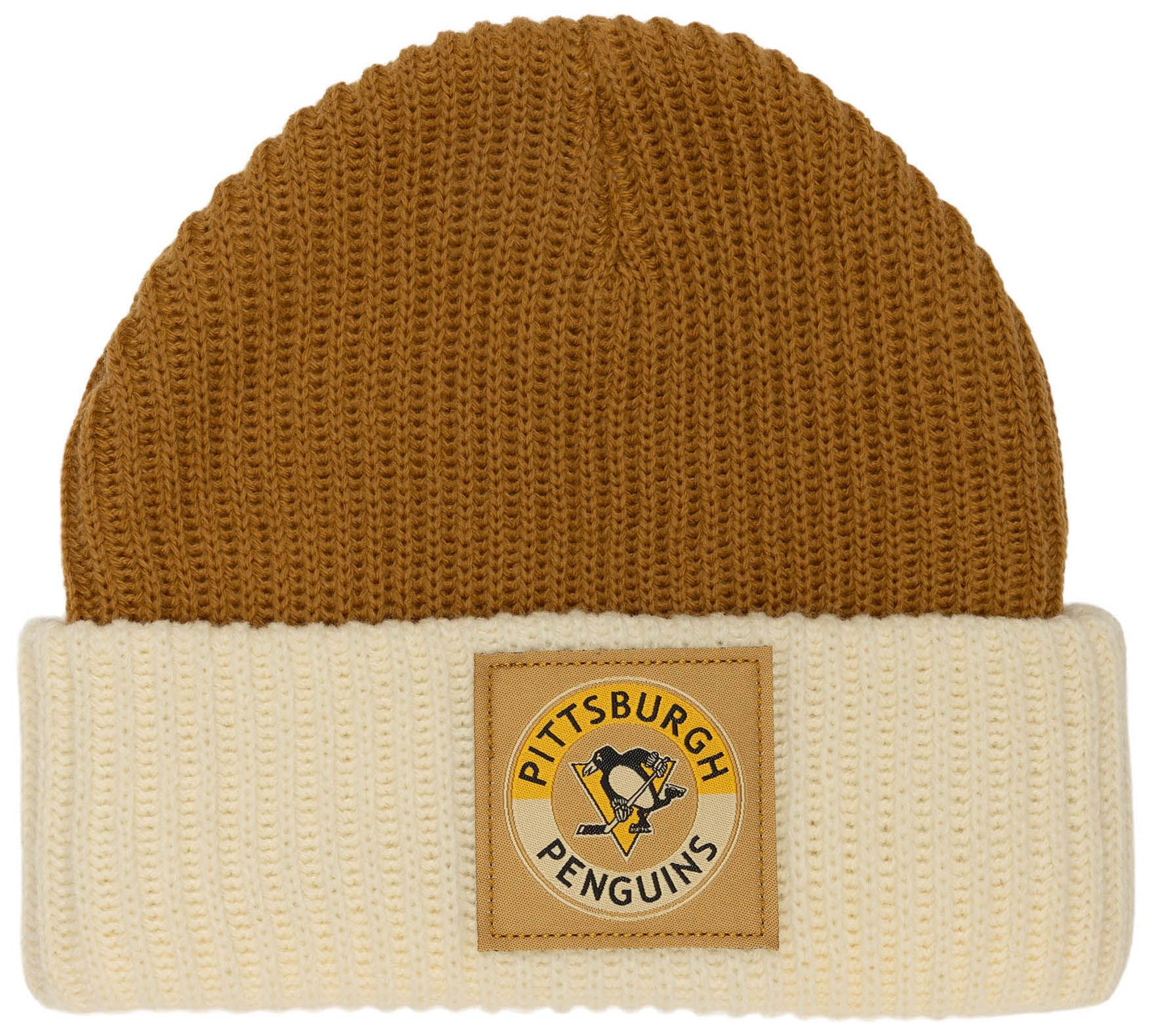 Mitchell & Ness Men's Pittsburgh Penguins Tan Dusted Knit Beanie product image
