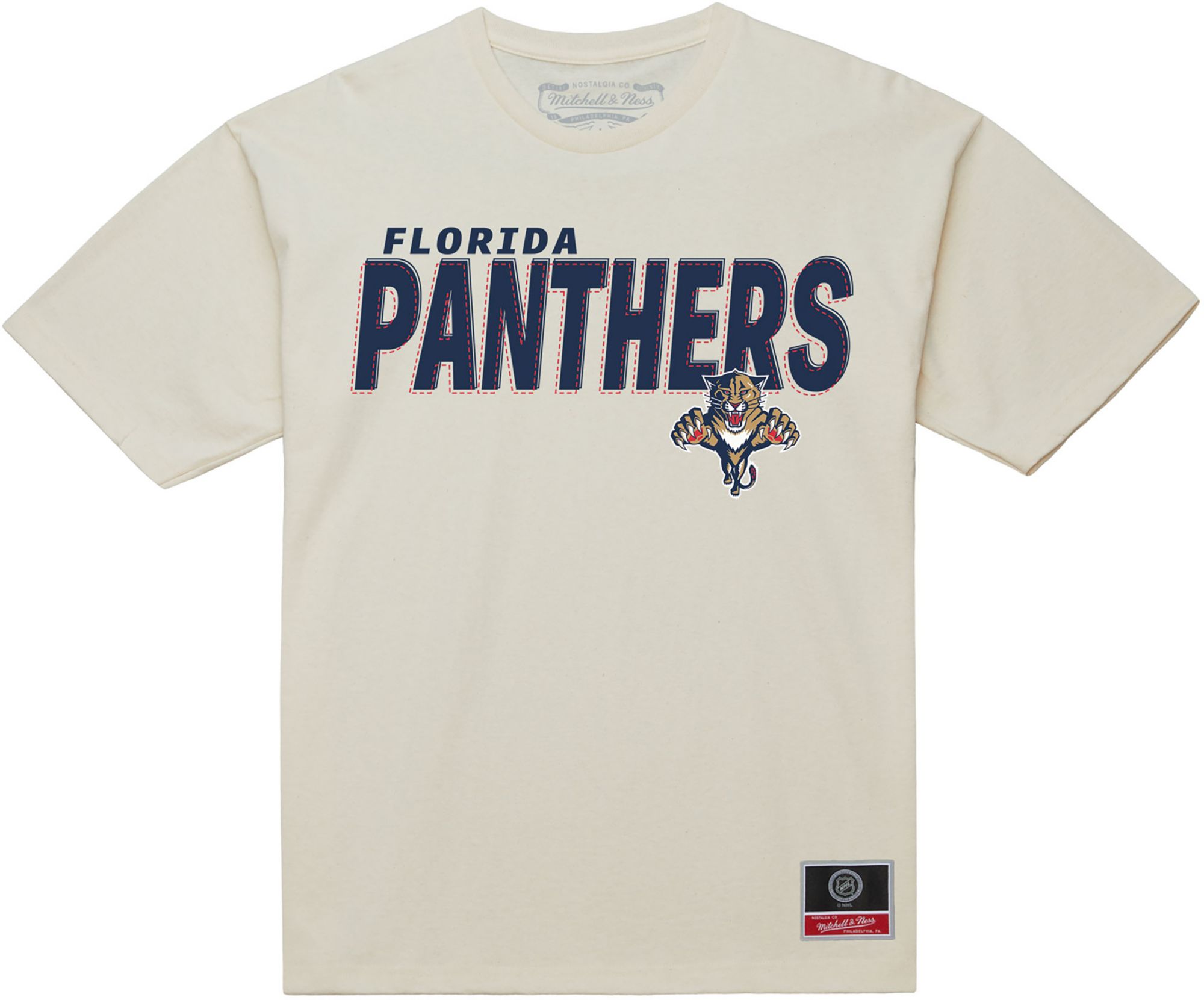 Mitchell & Ness Men's Florida Panthers Cream Logo Stitch T-Shirt product image