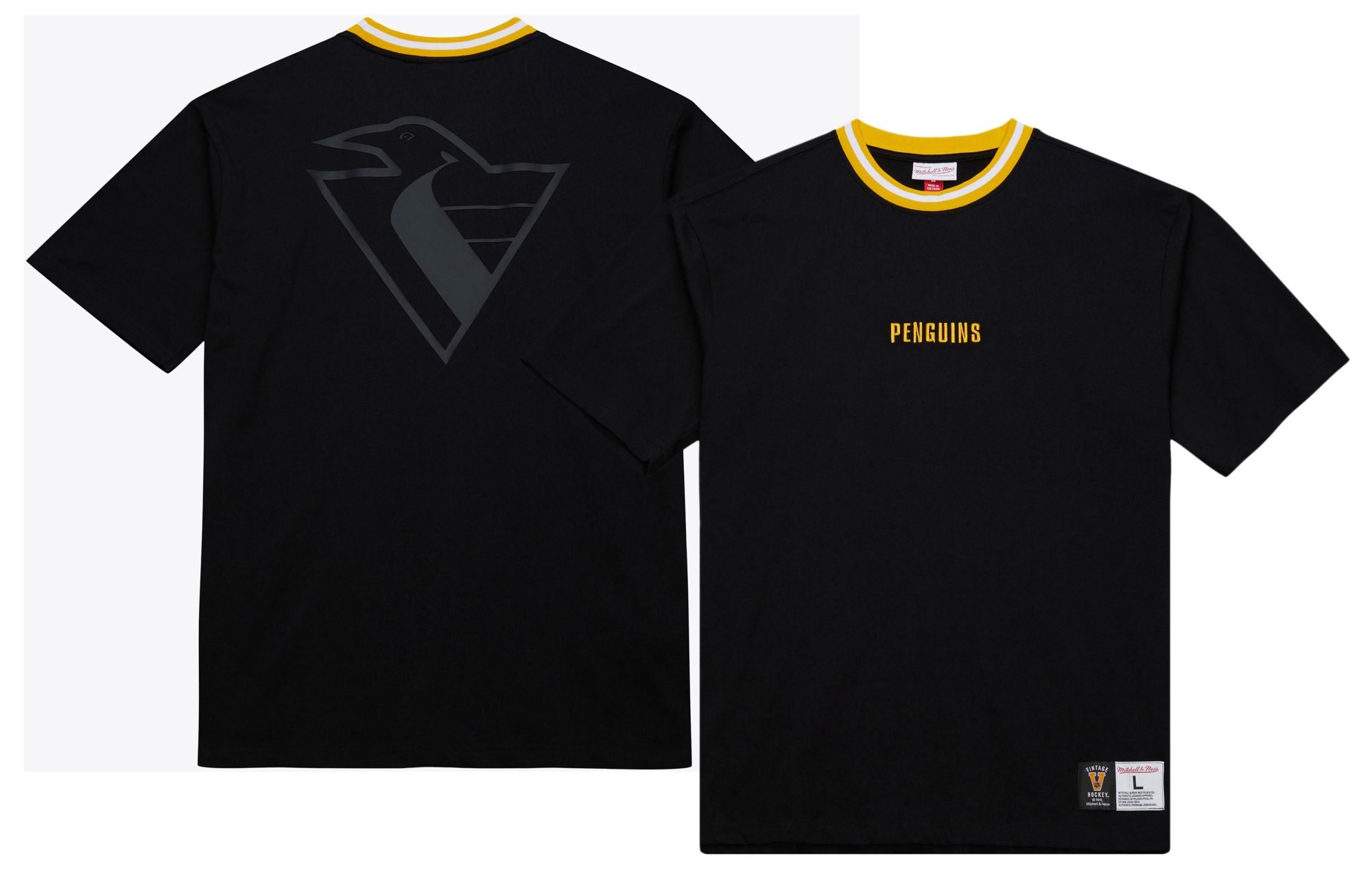 Mitchell & Ness Men's Pittsburgh Penguins Black Playmaker Short Sleeve T-Shirt product image