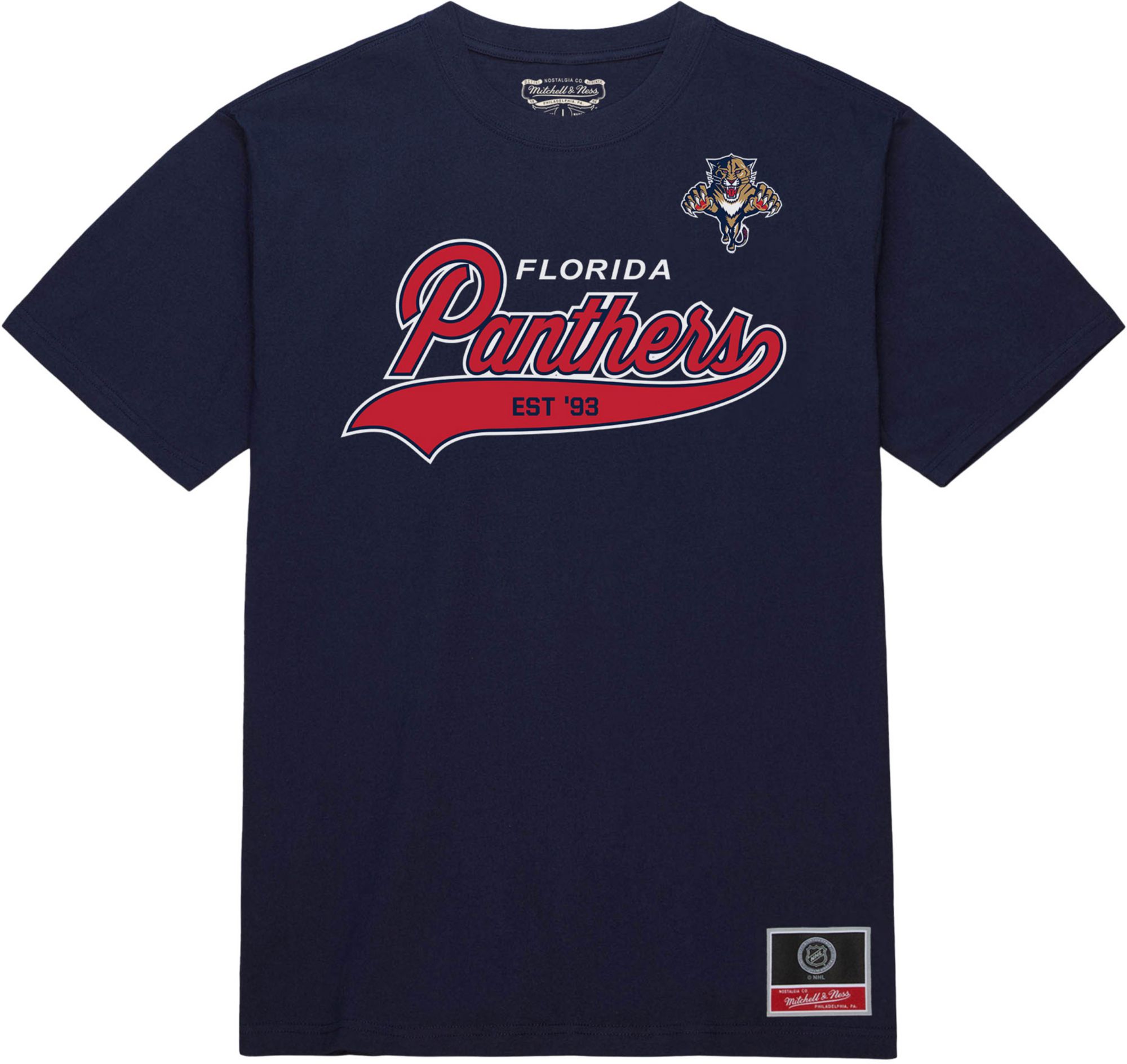 Mitchell & Ness Men's Florida Panthers Navy Sweep Arch T-Shirt product image