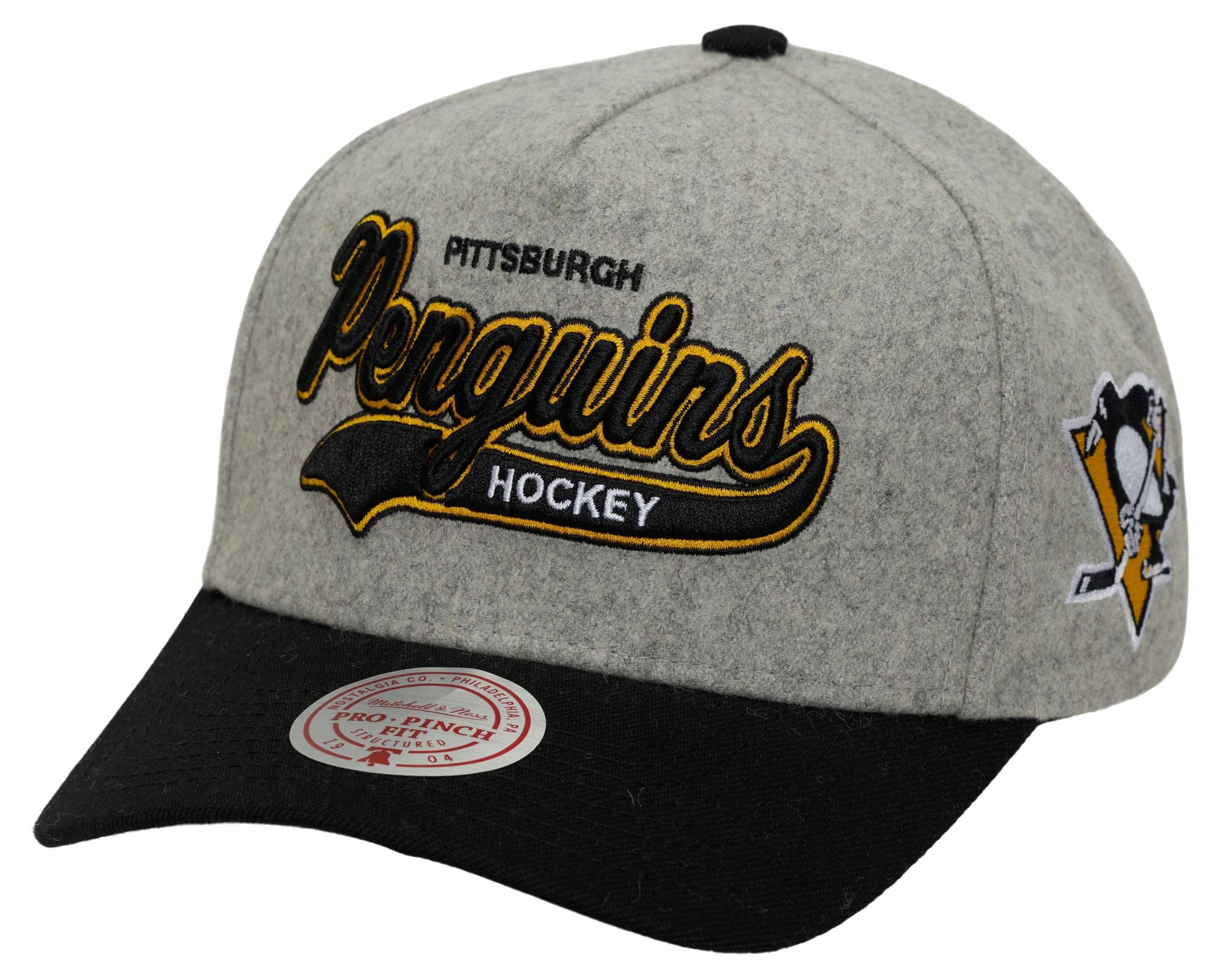 Mitchell & Ness Men's Pittsburgh Penguins Grey Tailsweep Snapback Hat product image
