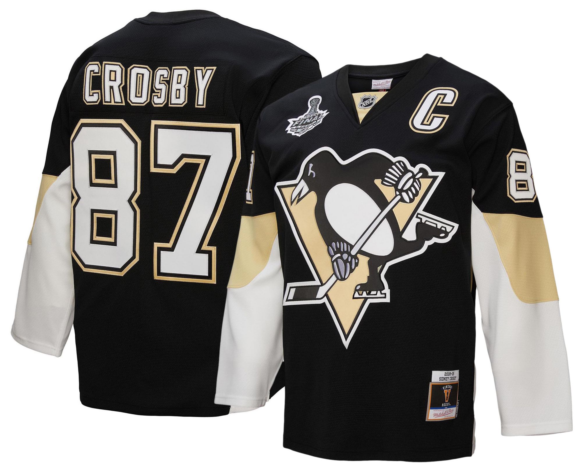 Mitchell & Ness Men's Pittsburgh Penguins Sidney Crosby #87 2008 Black Power Play Vintage Replica Jersey product image