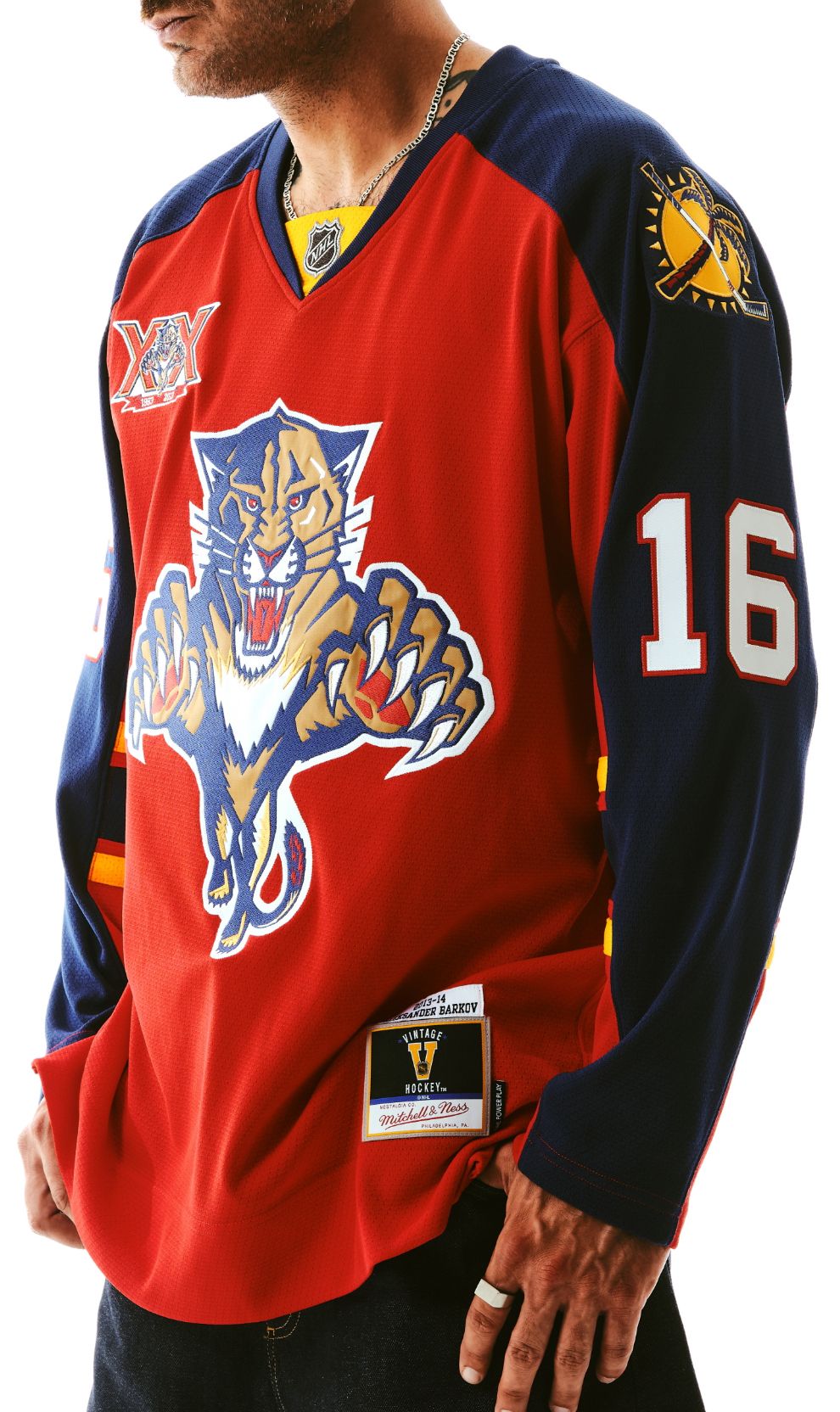 Mitchell & Ness Men's Florida Panthers Aleksander Barkov #16 Red Vintage Power Play Jersey product image