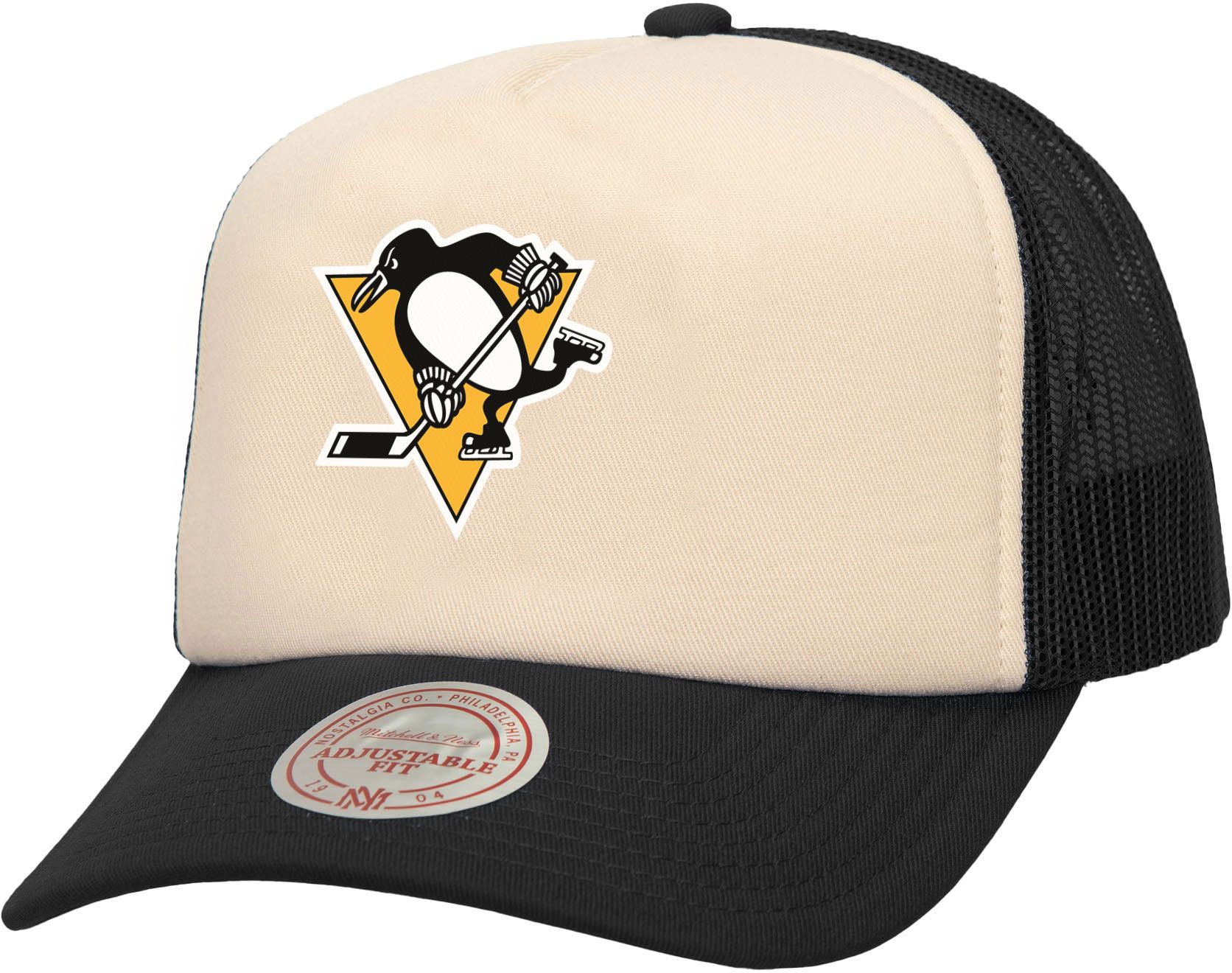 Mitchell & Ness Men's Pittsburgh Penguins Cream Vintage Block Trucker Hat product image