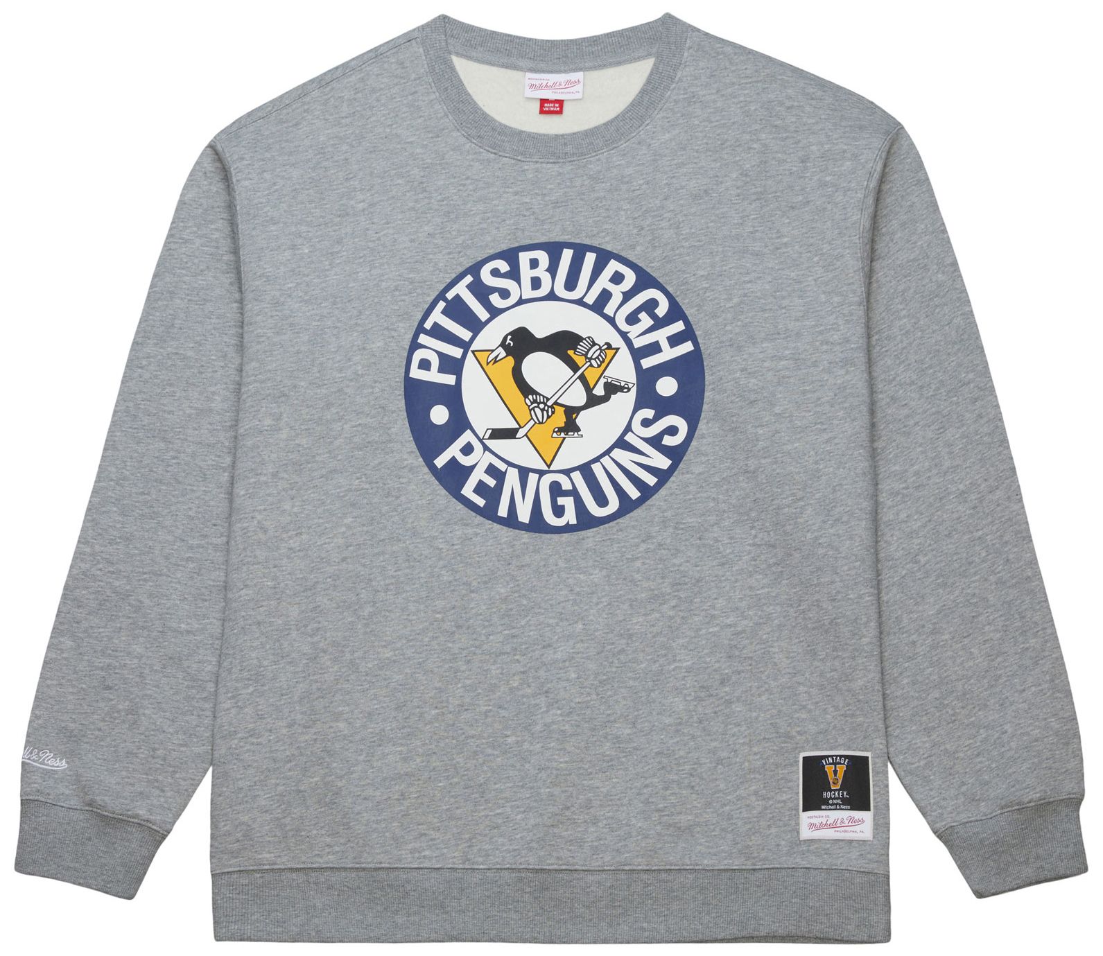 Mitchell & Ness Men's Pittsburgh Penguins Grey All In Walk Off Fleece Crewneck Sweatshirt product image