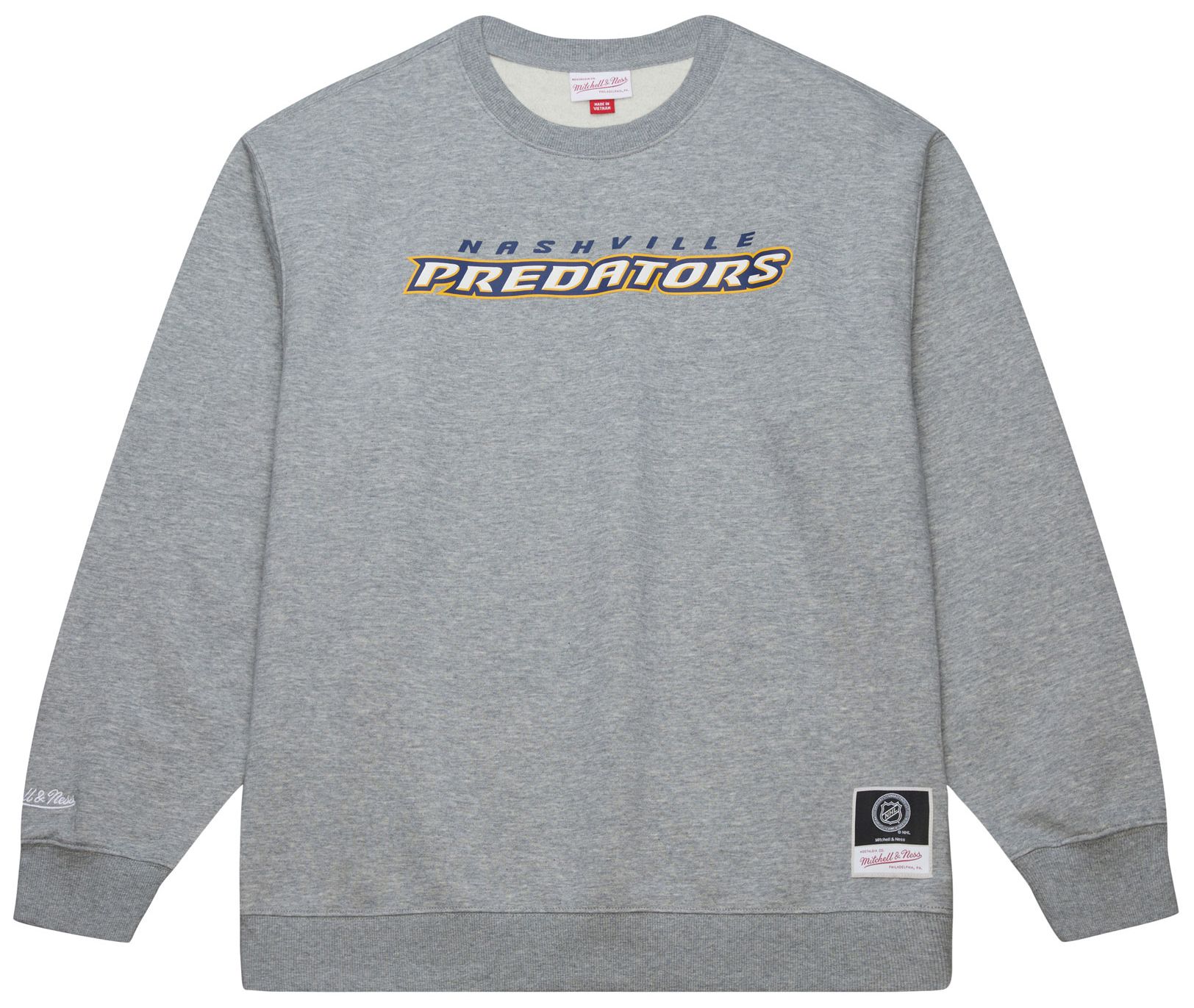 Mitchell & Ness Men's Nashville Predators Grey All In Walk Off Fleece Crewneck Sweatshirt product image