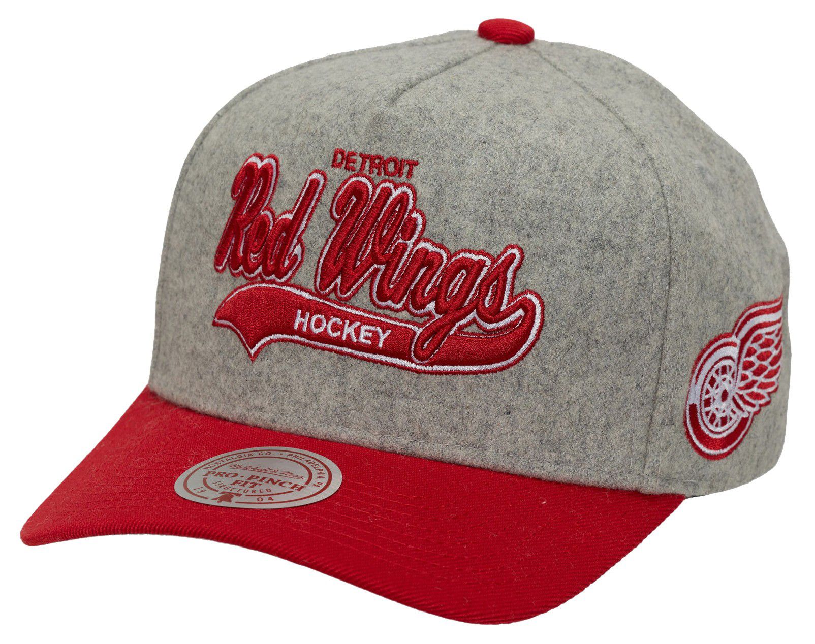 Mitchell & Ness Men's Detroit Red Wings Grey Tailsweep Snapback Hat product image