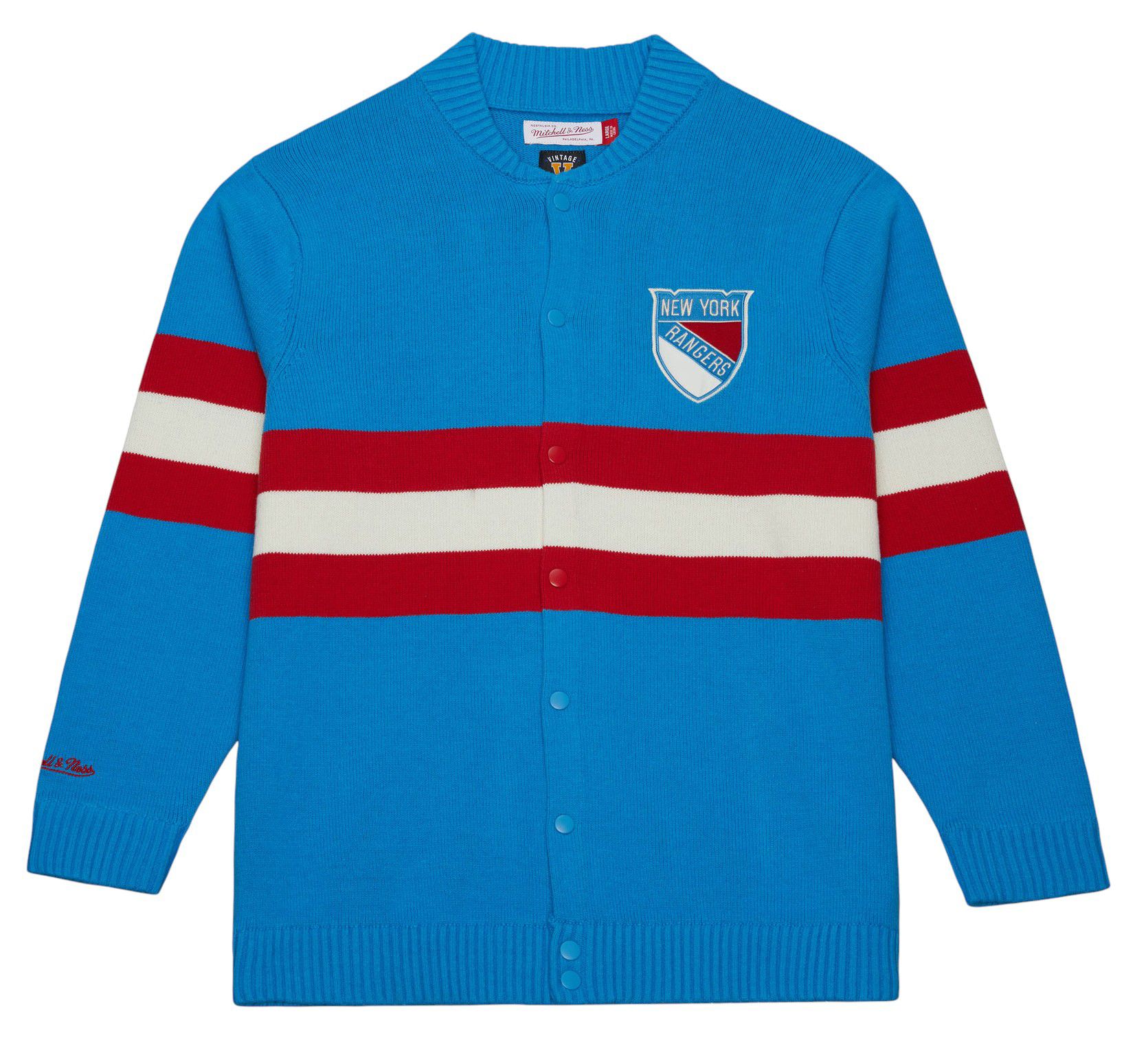 Mitchell & Ness Men's New York Rangers Centennial Retro Cardigan Sweater product image