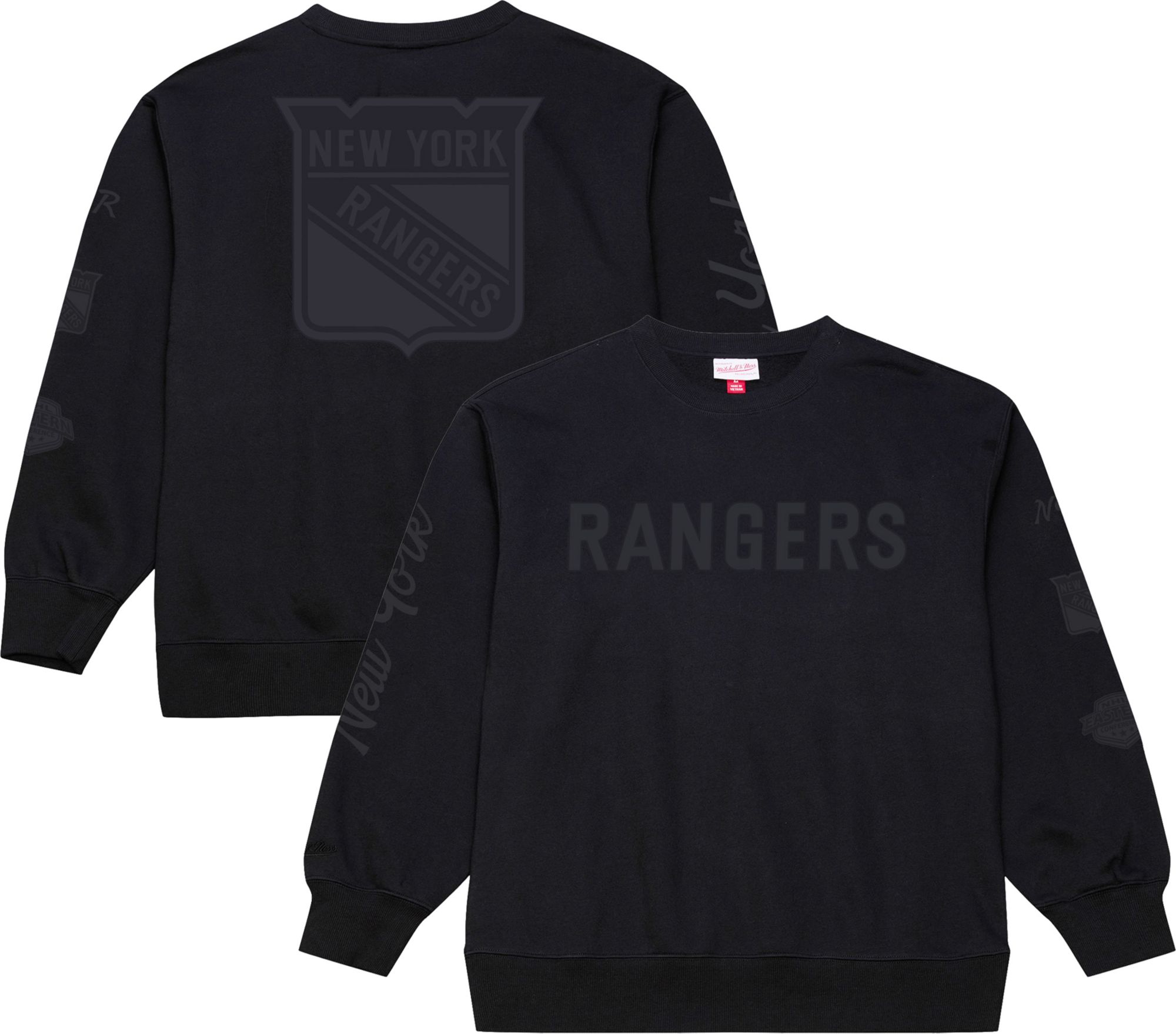 Mitchell & Ness Men's New York Rangers Black Phantom Crewneck Sweatshirt product image