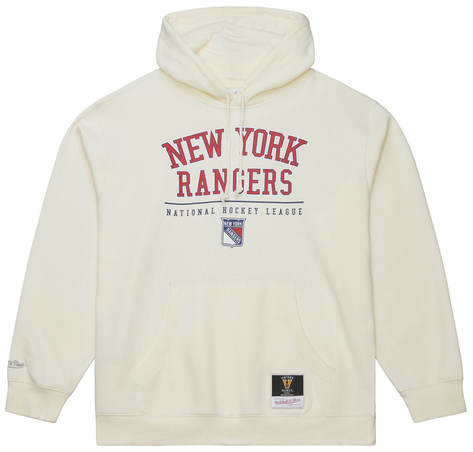 Mitchell & Ness Men's New York Rangers Cream All In Walk Off Fleece Pullover Hoodie product image