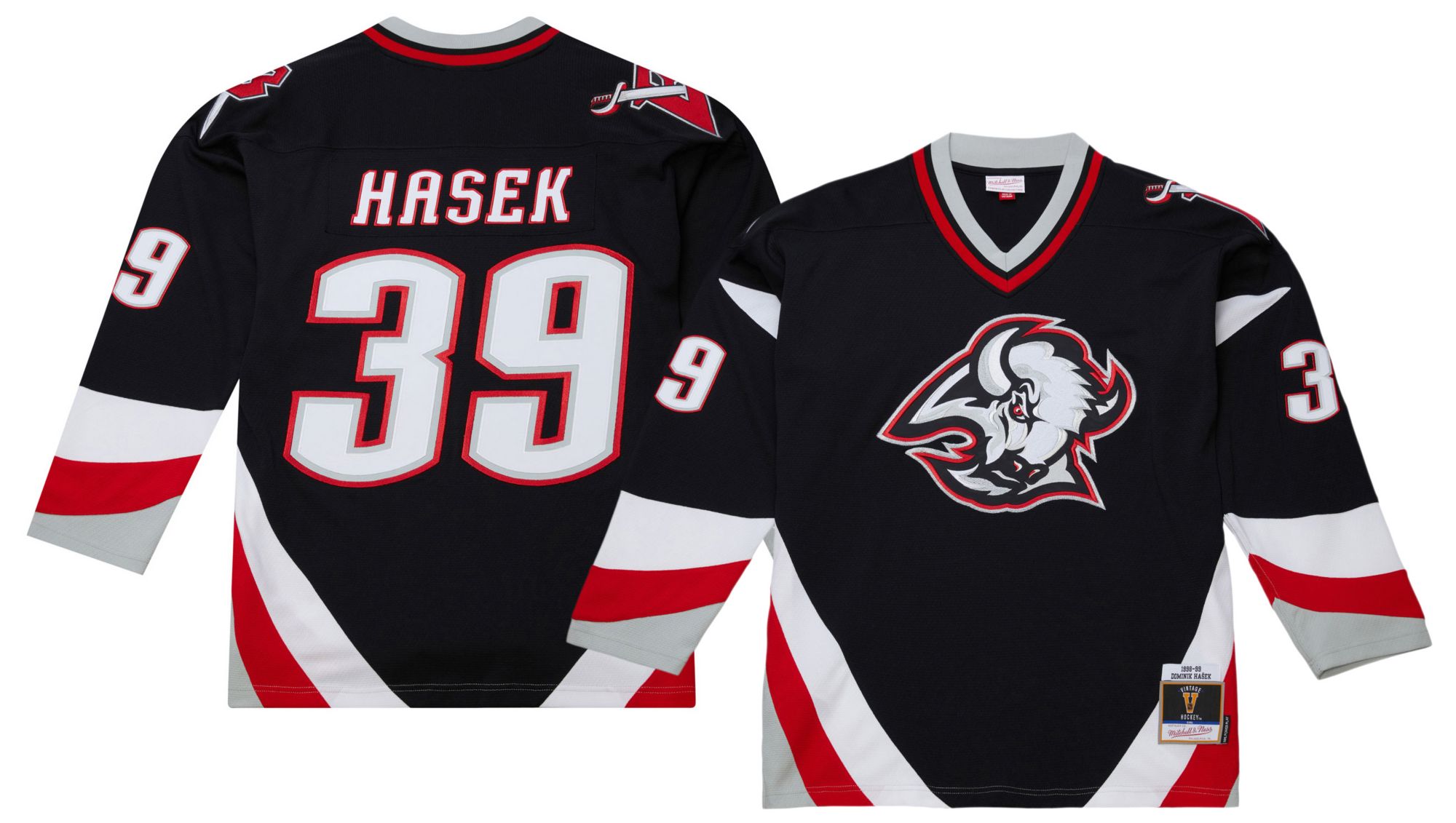 Mitchell & Ness Men's Buffalo Sabres Dominik Hasek #39 1998 Black Power Play Vintage Replica Jersey product image