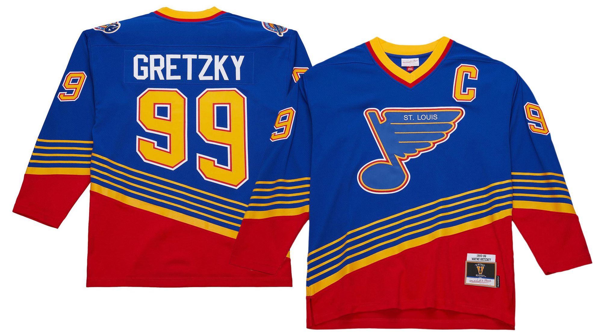 Mitchell & Ness Men's St. Louis Blues Wayne Gretzky #99 1995 Blue Power Play Vintage Replica Jersey product image