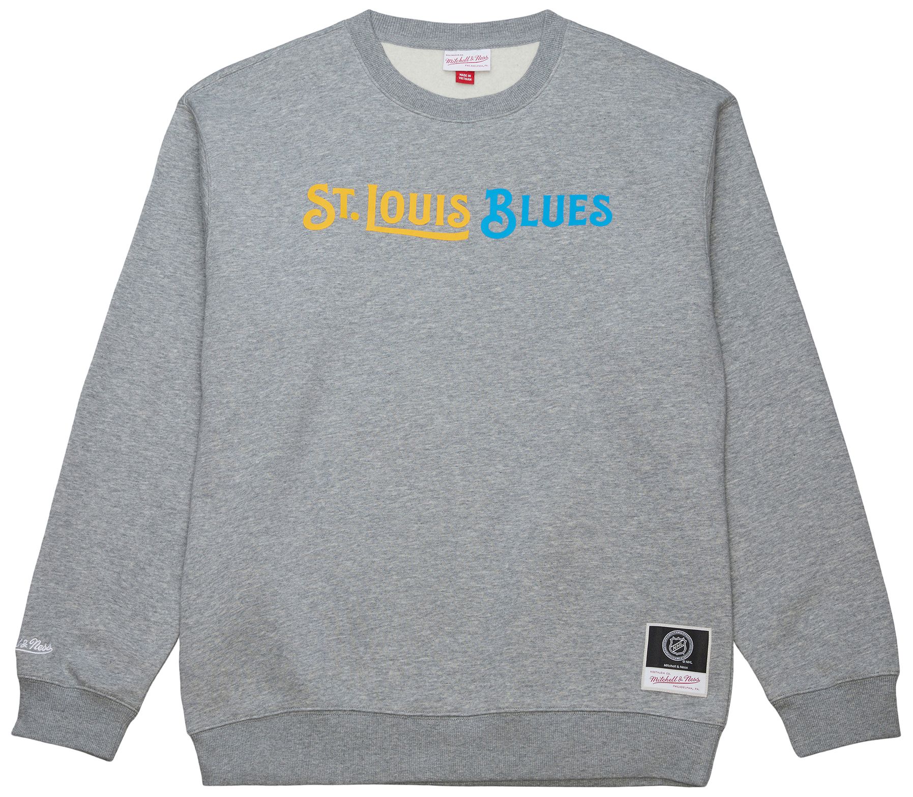 Mitchell & Ness Men's St. Louis Blues Grey All In Walk Off Fleece Crewneck Sweatshirt product image