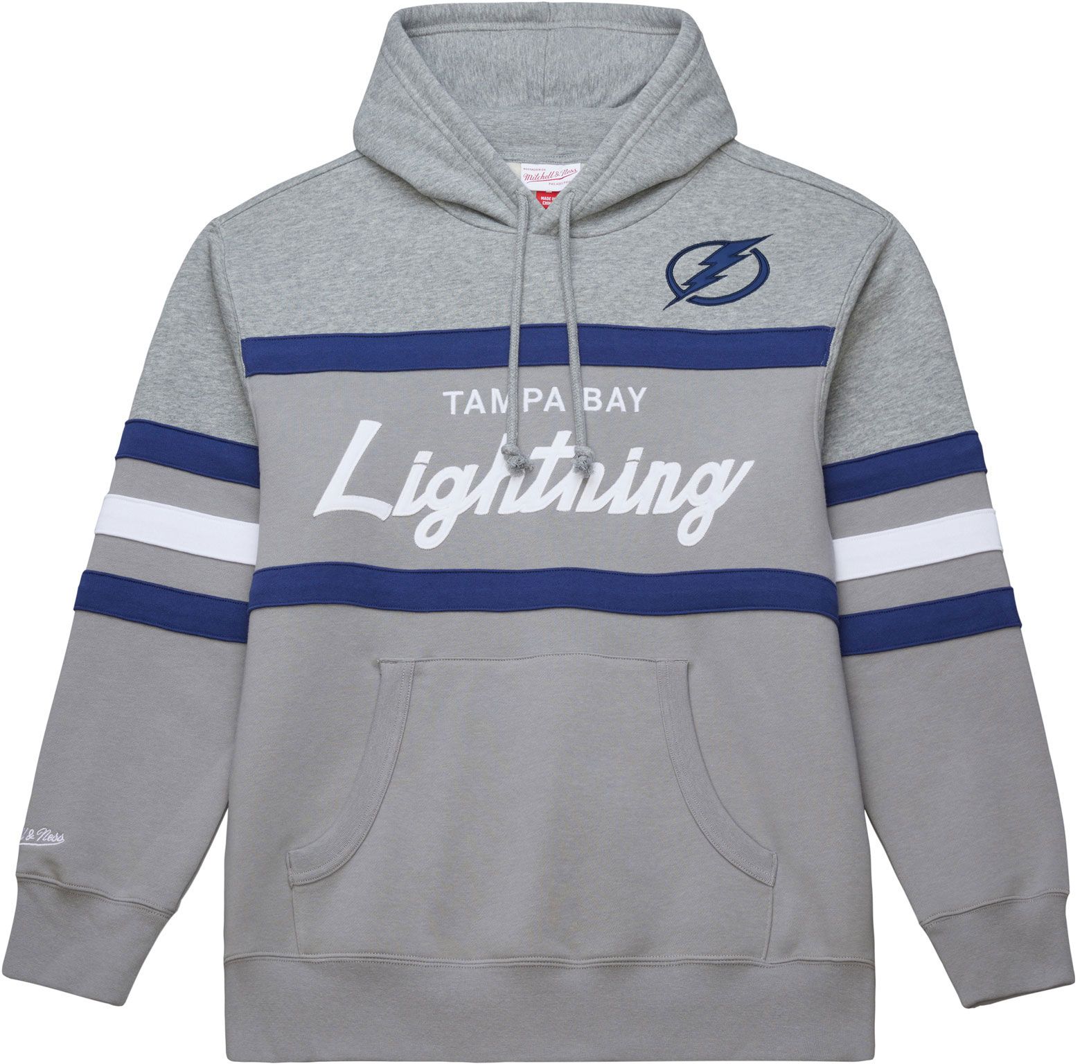 Mitchell & Ness Men's Tampa Bay Lightning Grey Coach Pullover Hoodie product image