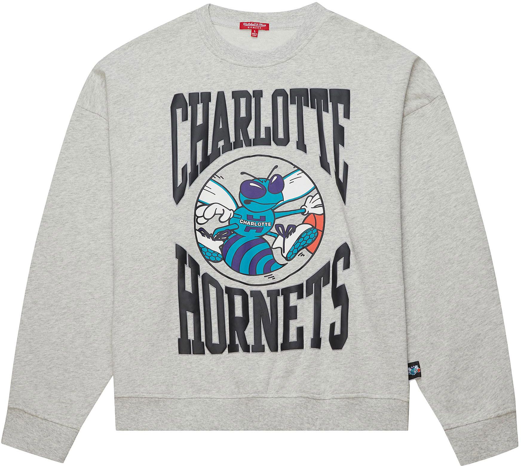Mitchell & Ness Women's Charlotte Hornets Grey Retro Crewneck Sweatshirt product image