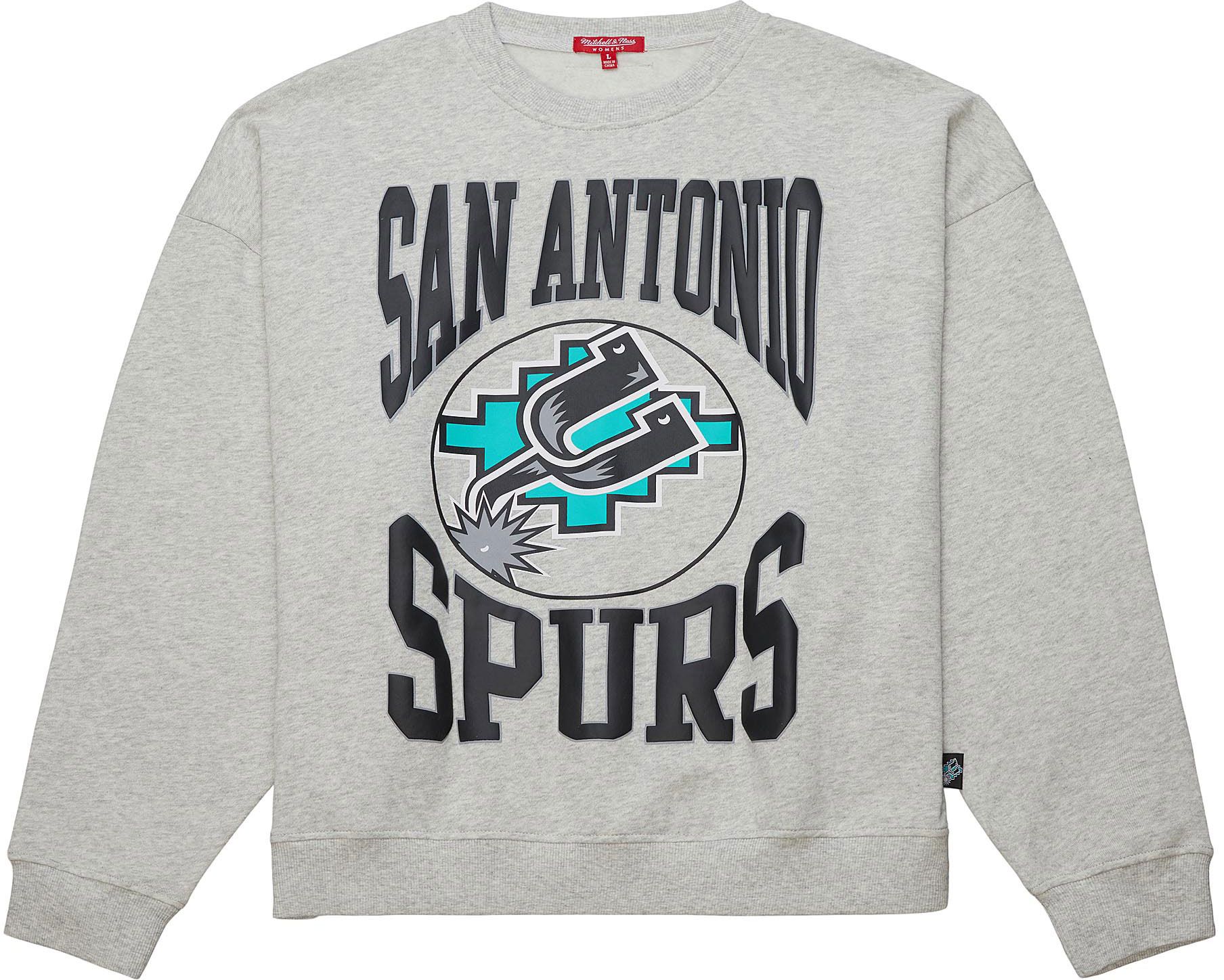 Mitchell & Ness Women's San Antonio Spurs Grey Retro Crewneck Sweatshirt product image