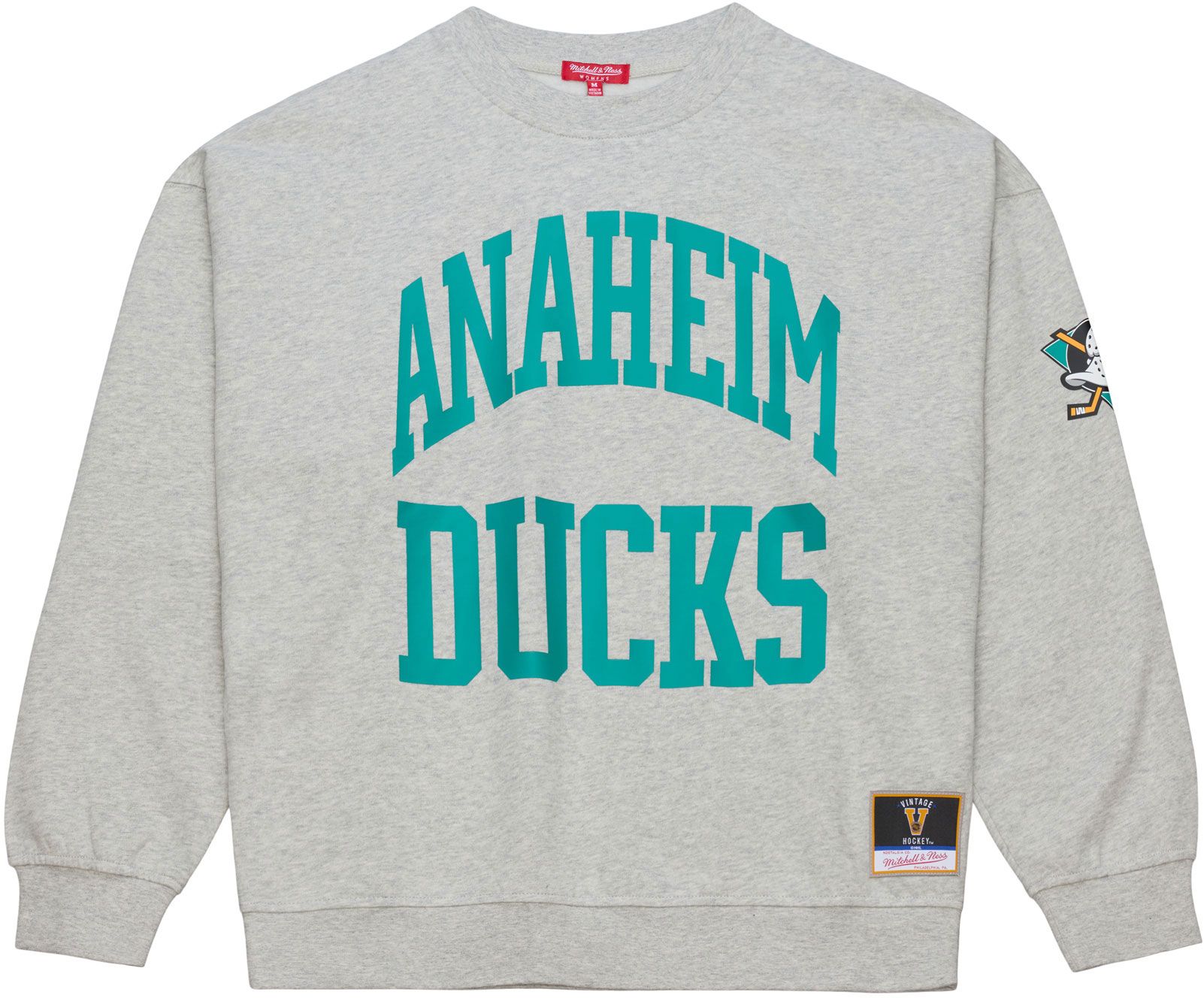 Mitchell & Ness Women's Anaheim Ducks Grey Logo Crewneck Sweatshirt product image