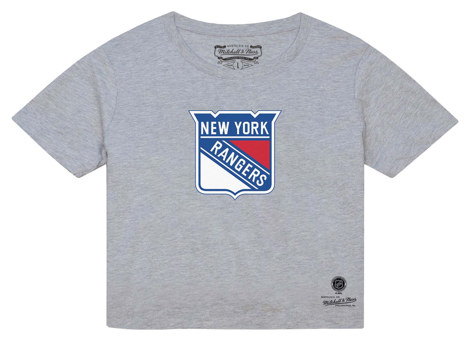 Mitchell & Ness Women's New York Rangers Grey Cropped T-Shirt product image