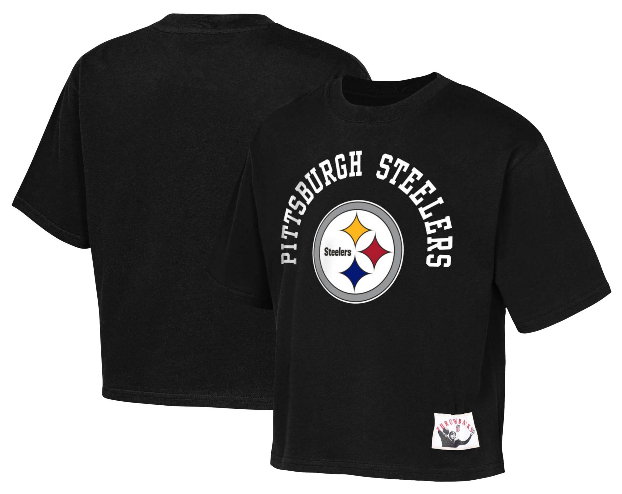 Mitchell & Ness Girls' Pittsburgh Steelers Black Oversized Short Sleeve T-Shirt product image
