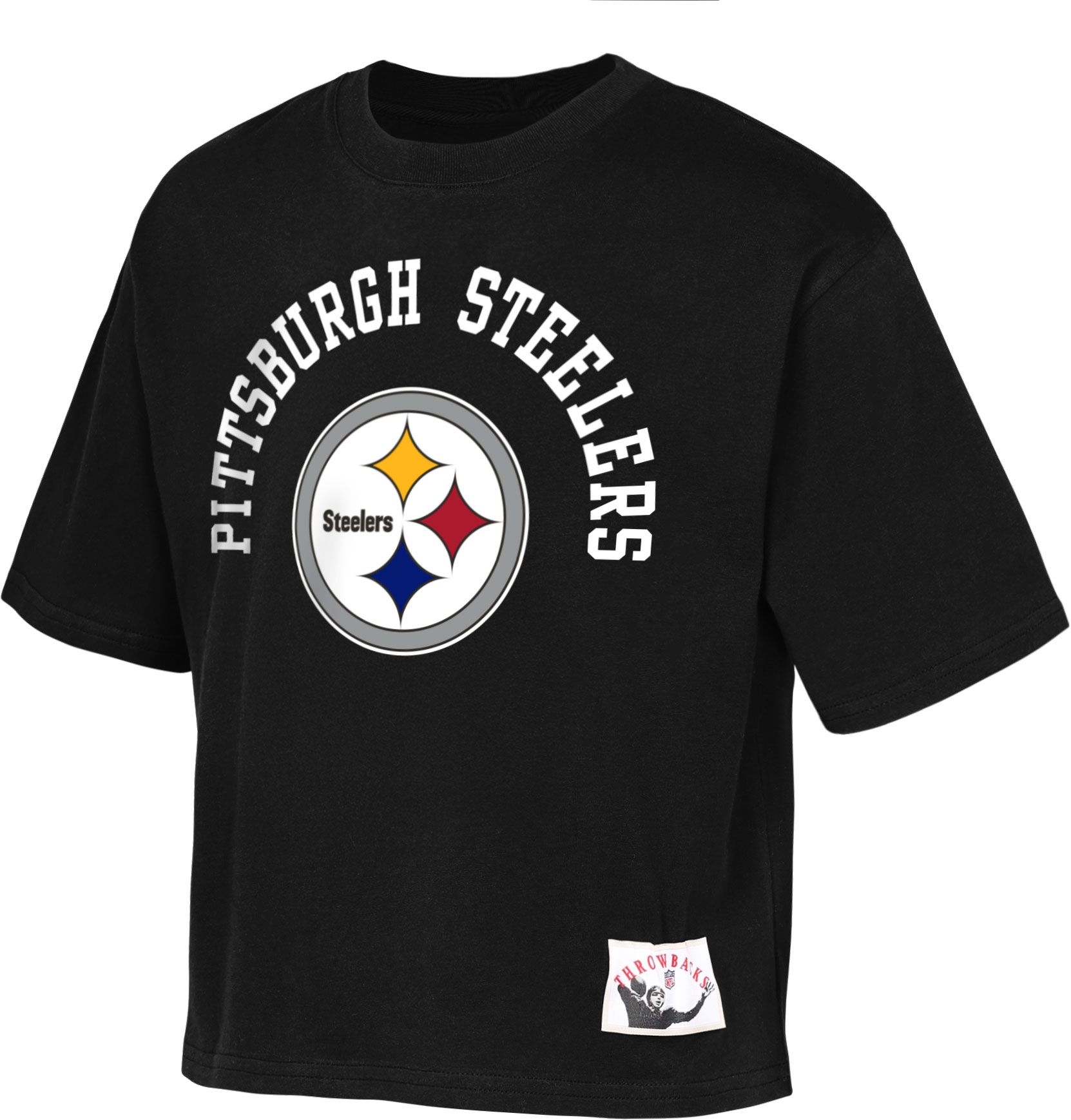 Mitchell & Ness Girls' Pittsburgh Steelers White Cropped Mesh Top product image
