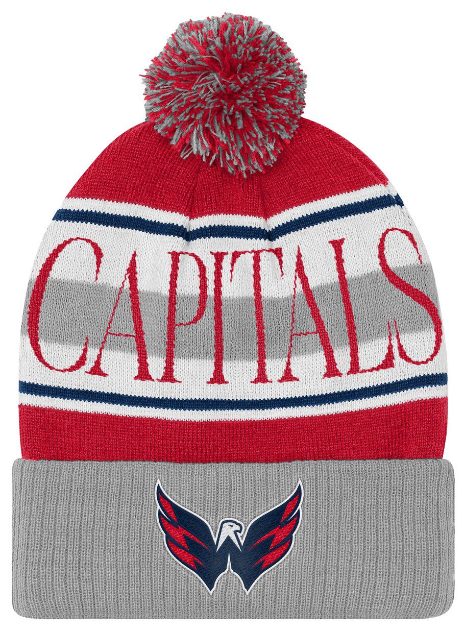 Mitchell & Ness Youth Washington Capitals Red Classic Pom Knit Beanie product image