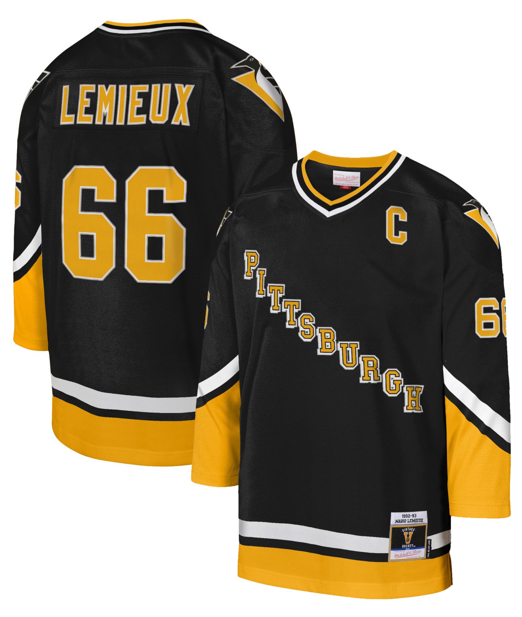 Mitchell & Ness Youth Pittsburgh Penguins Mario Lemieux #66 Black Vintage Power Play Jersey product image