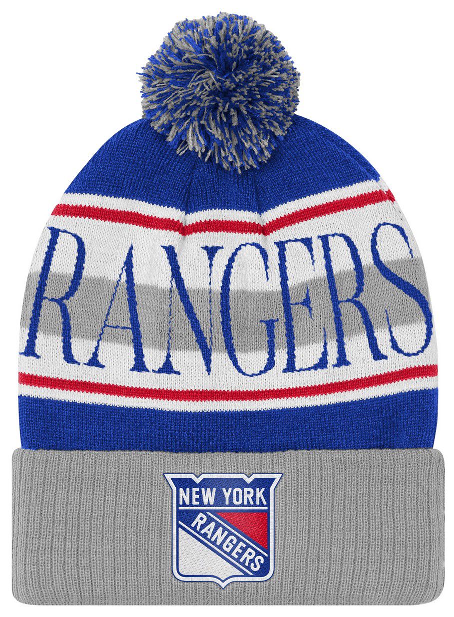 Mitchell & Ness Youth New York Rangers Navy Classic Pom Knit Beanie product image