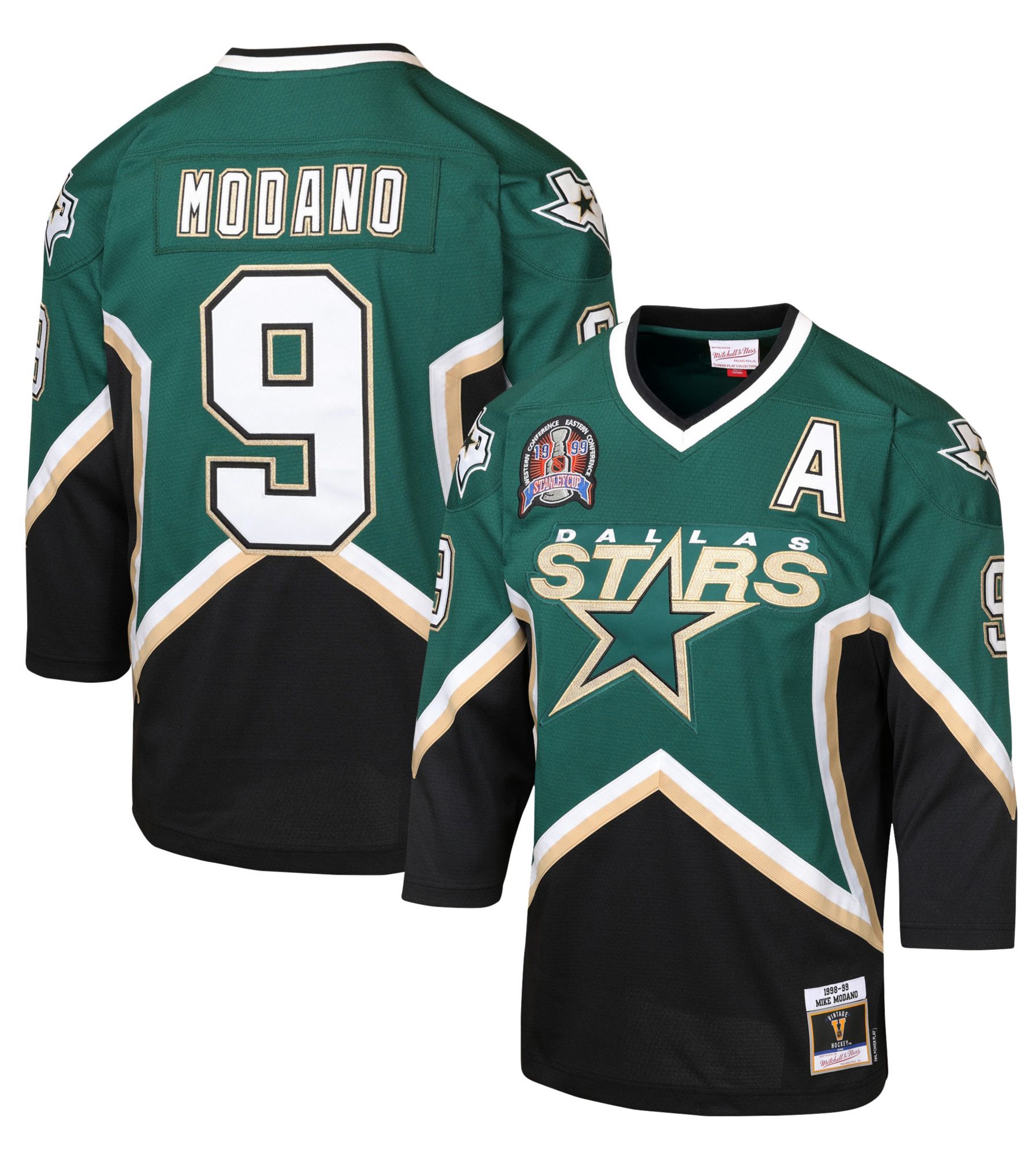 Mitchell & Ness Youth Dallas Stars Mike Modano #9 Green Vintage Power Play Jersey product image