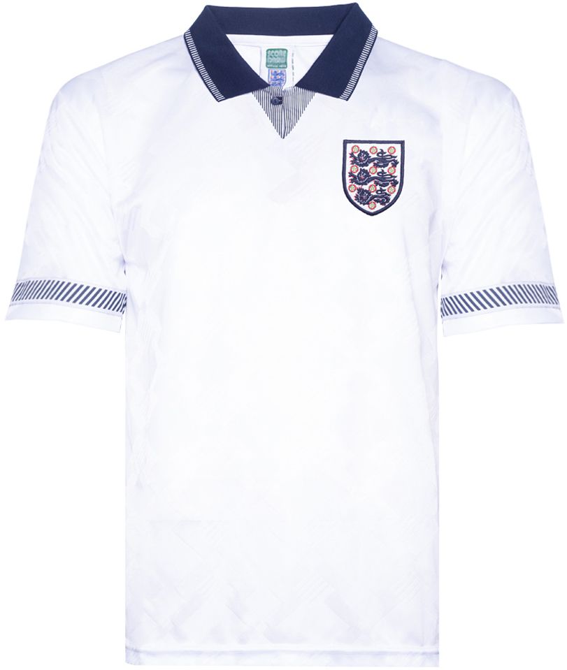 Score Draw Men's World Soccer England White 1990 Vintage Replica Jersey product image