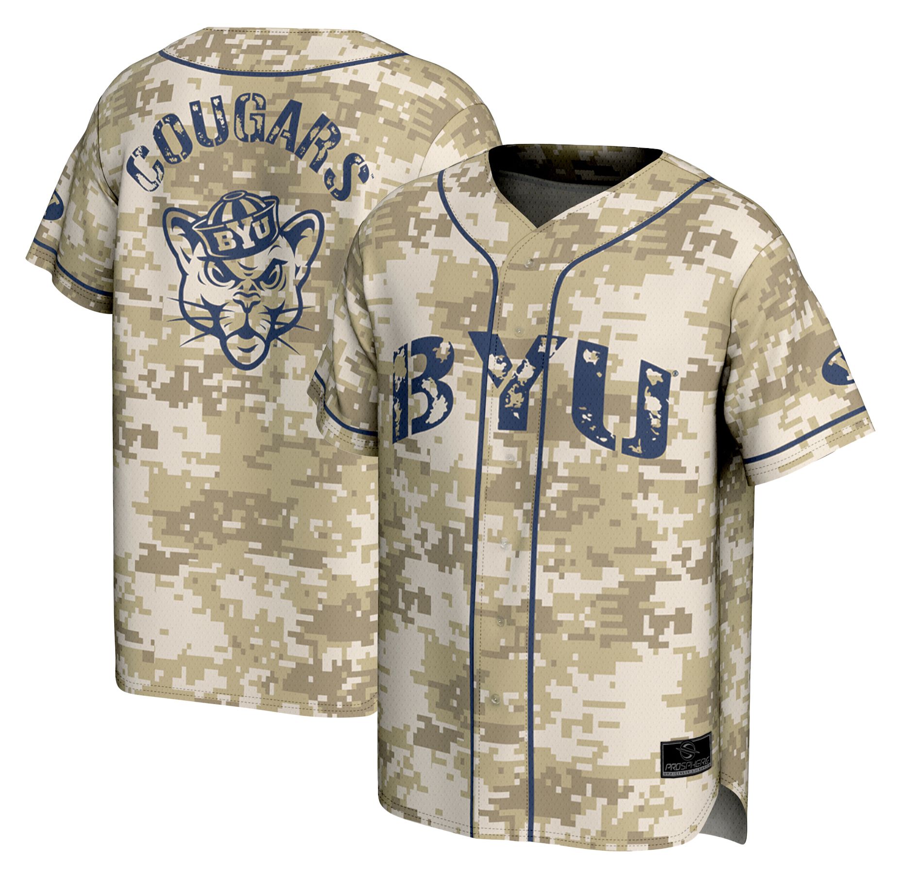 ProSphere Adult BYU Cougars Tan Digicamo Digicamo Baseball Jersey product image