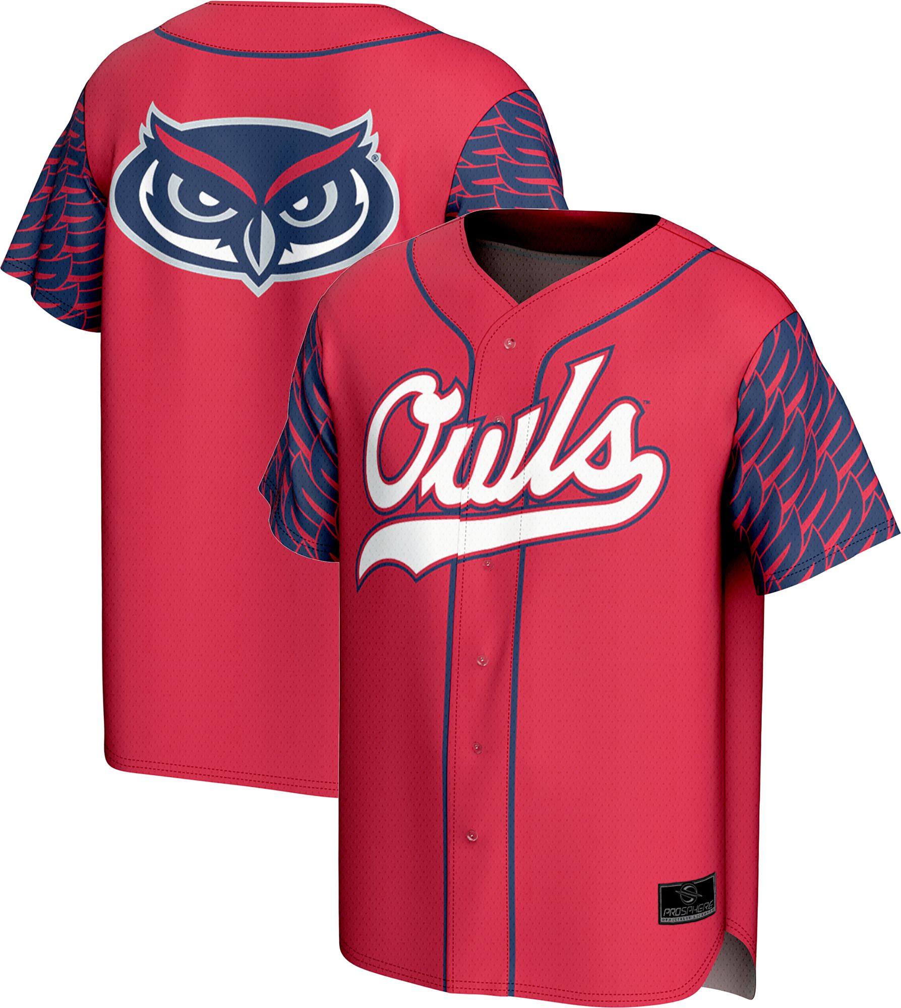ProSphere Men's Florida Atlantic Owls Red Baseball Jersey product image