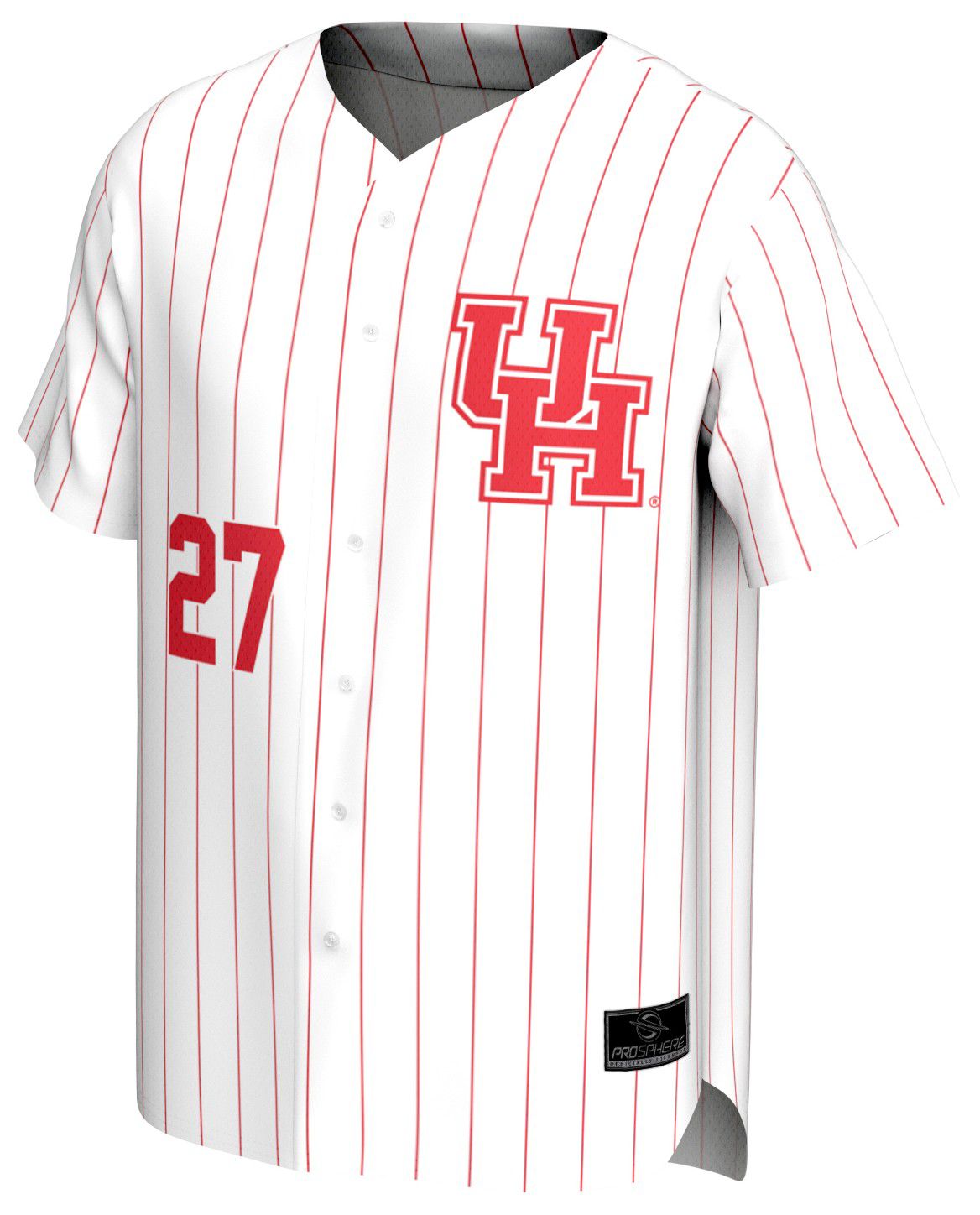 ProSphere Men's Houston Cougars White Pinstripe Baseball Jersey product image