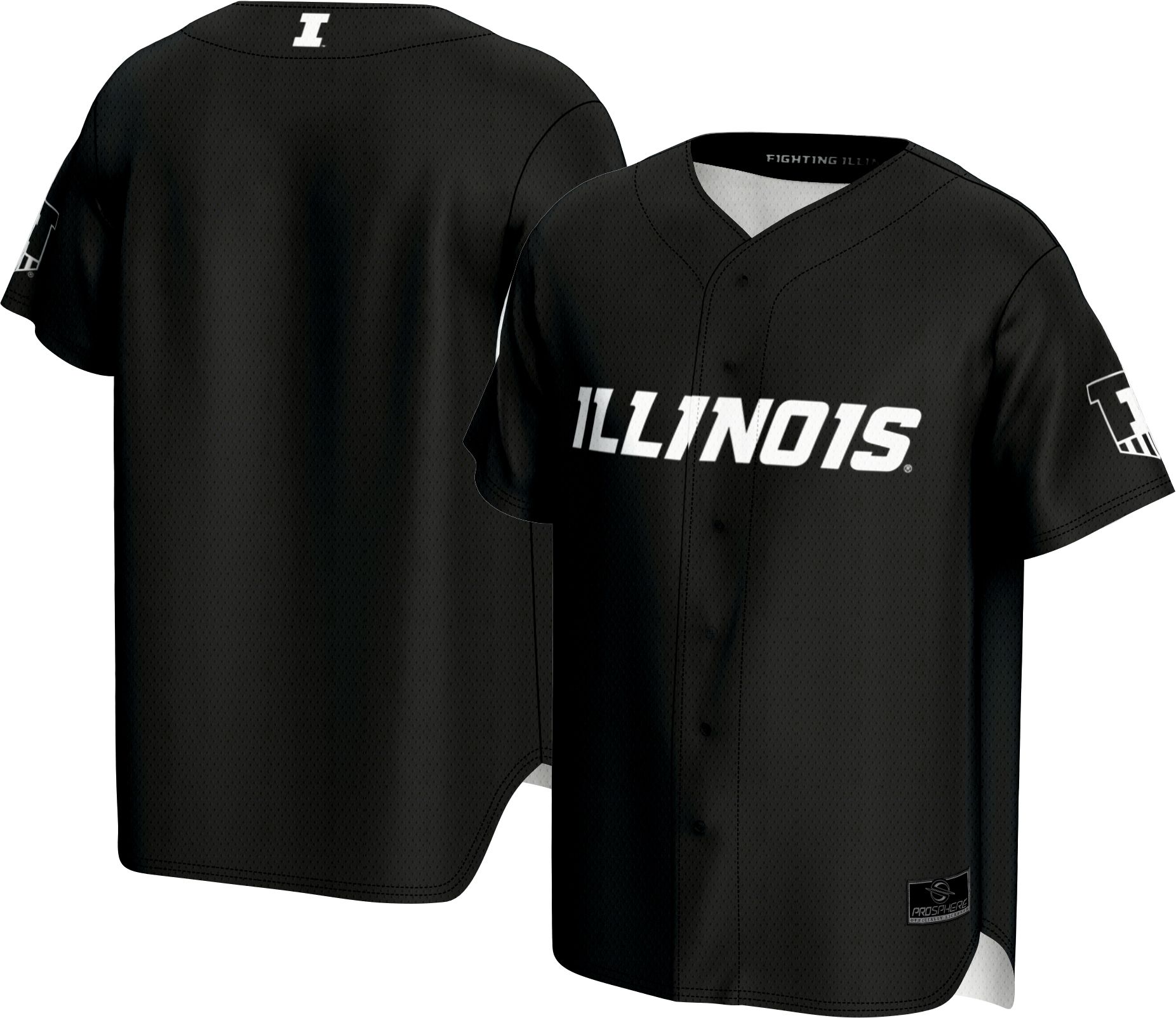 ProSphere Adult Illinois Fighting Illini Black Baseball Jersey product image