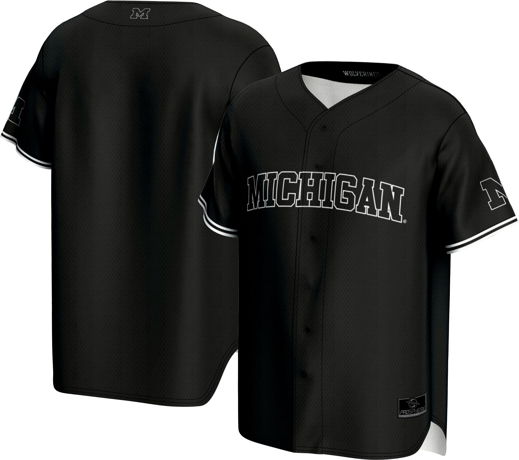 ProSphere Adult Michigan Wolverines Black Baseball Jersey product image