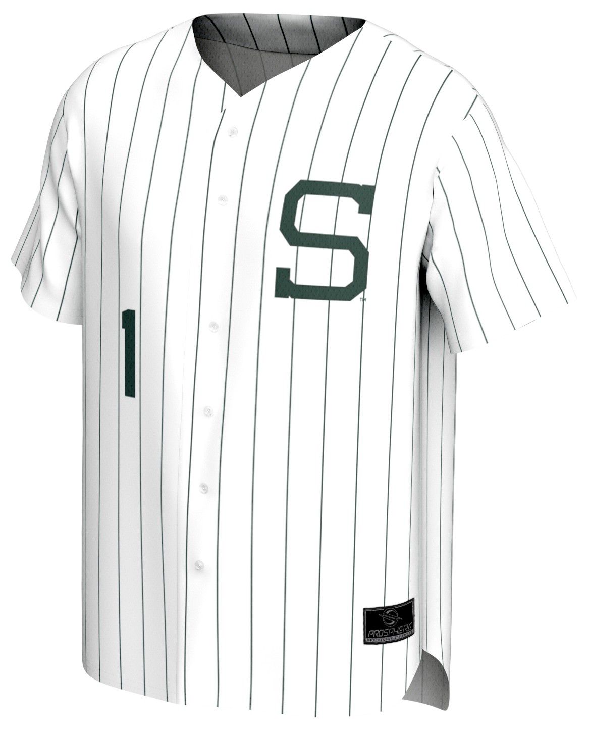 ProSphere Men's Michigan State Spartans White Pinstripe Baseball Jersey product image