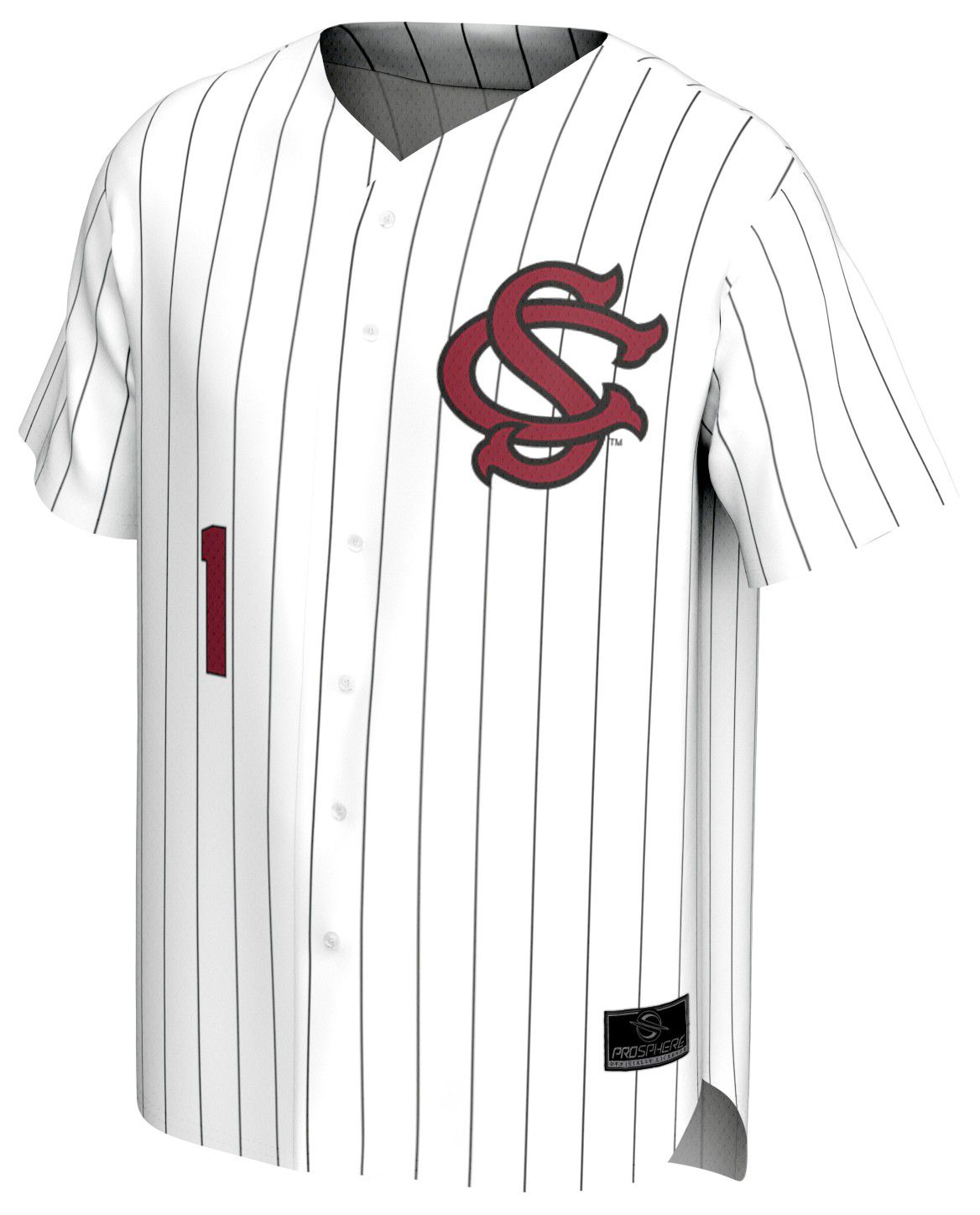 ProSphere Men's South Carolina Gamecocks White Pinstripe Baseball Jersey product image