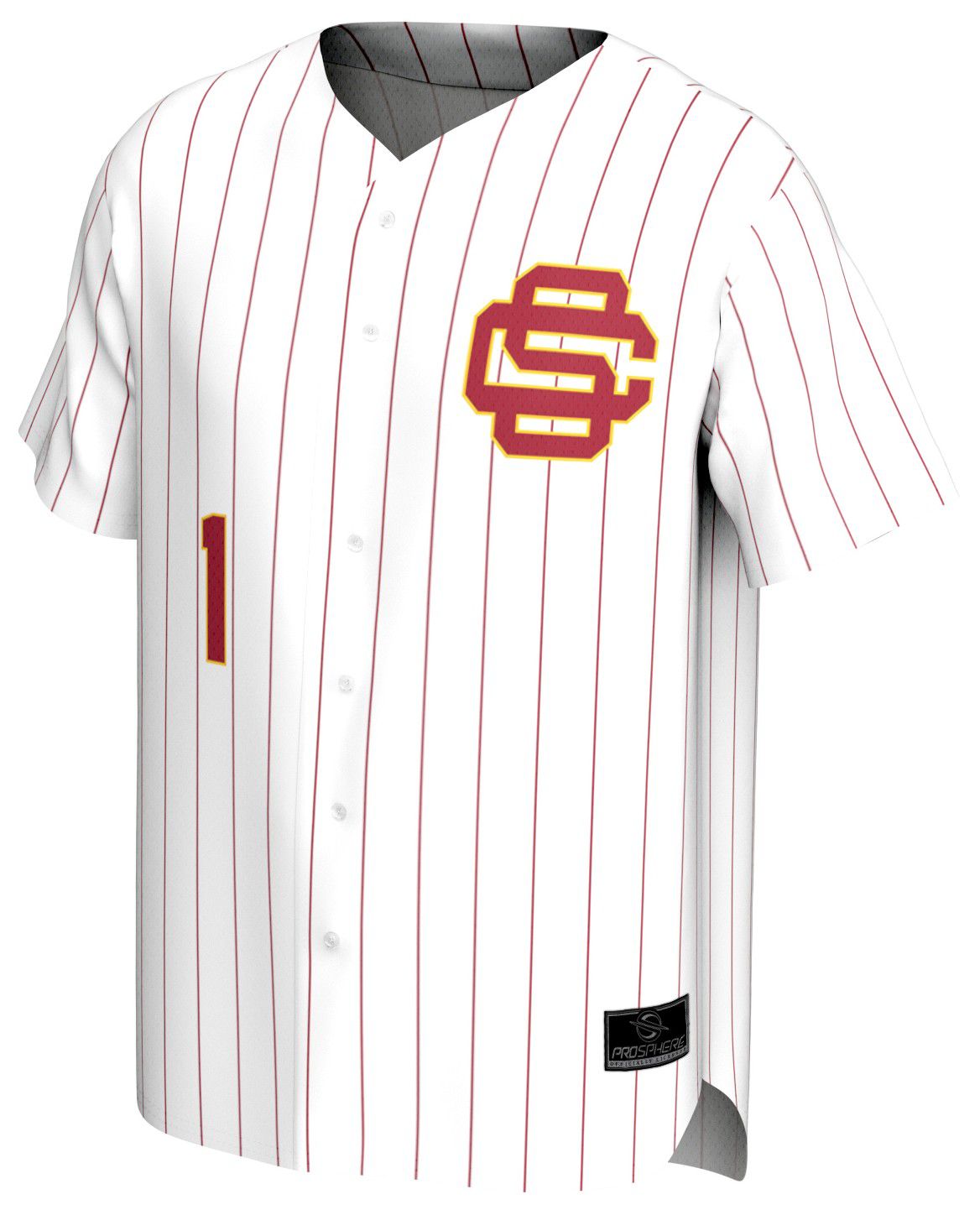 ProSphere Men's USC Trojans White Pinstripe Baseball Jersey product image