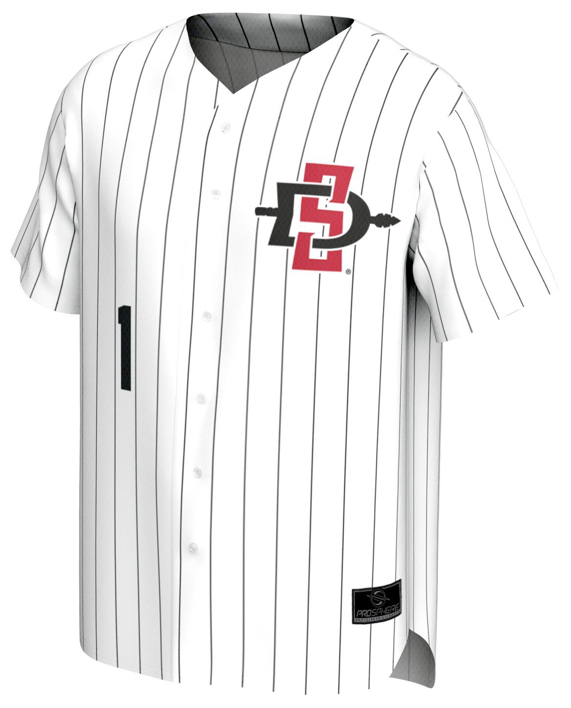 ProSphere Men's San Diego State Aztecs White Pinstripe Baseball Jersey product image