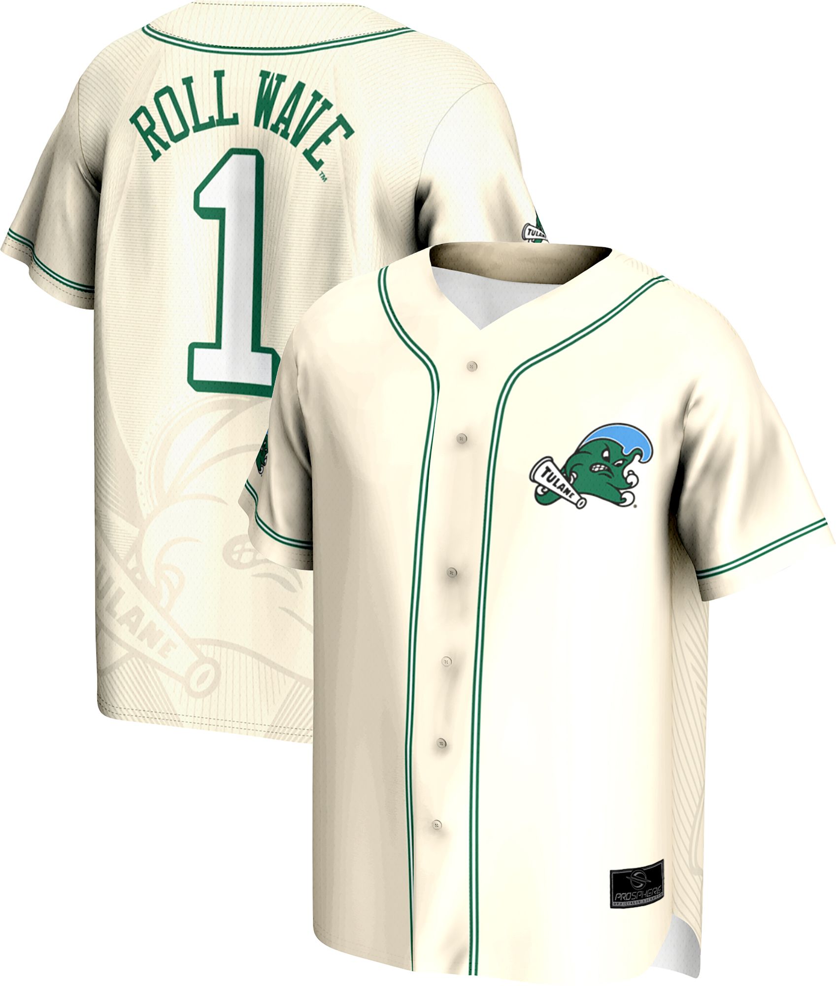 ProSphere Men's Tulane Green Wave Natural Baseball Jersey product image