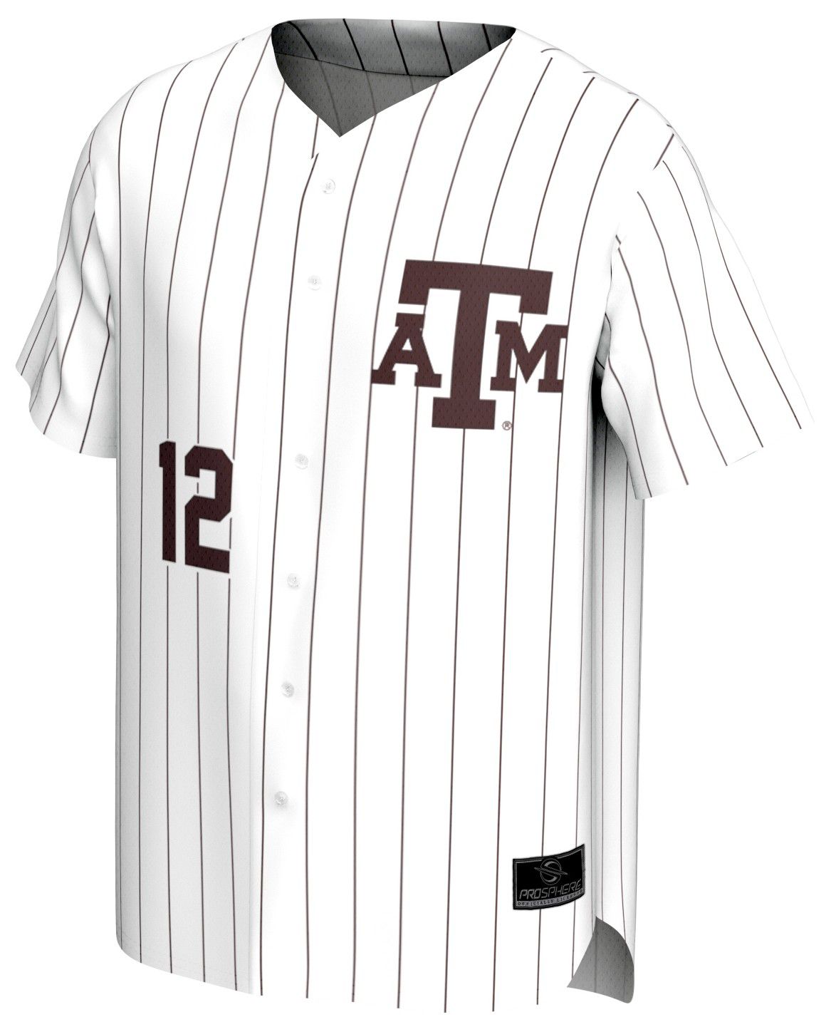 ProSphere Men's Texas A&M Aggies White Pinstripe Baseball Jersey product image