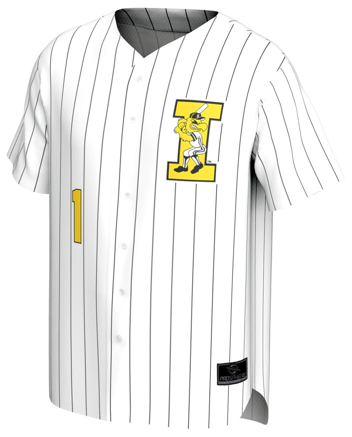 ProSphere Men's Iowa Hawkeyes White Pinstripe Baseball Jersey product image