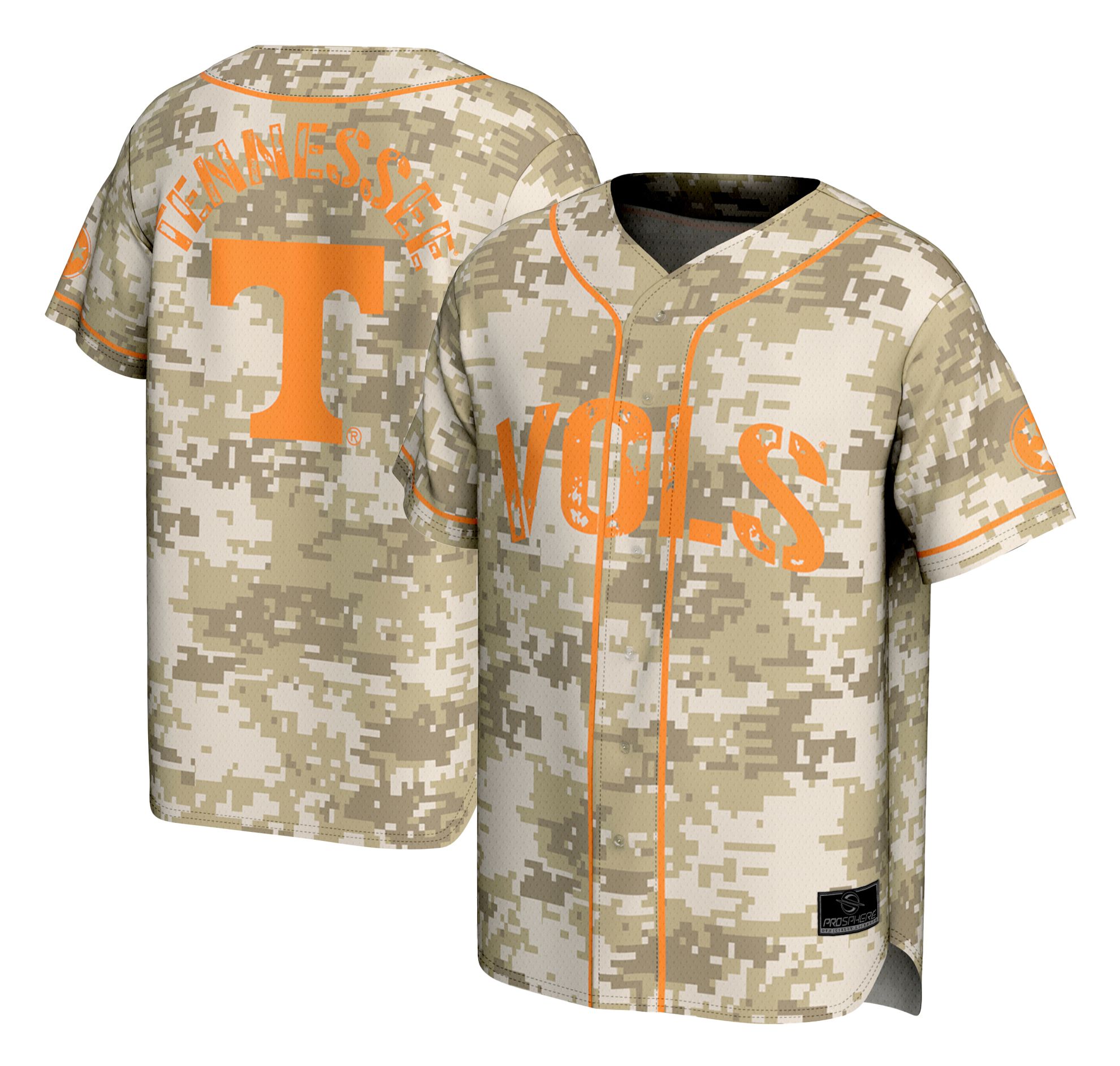 ProSphere Youth Tennessee Volunteers Tan Campus Local Digicamo Baseball Jersey product image