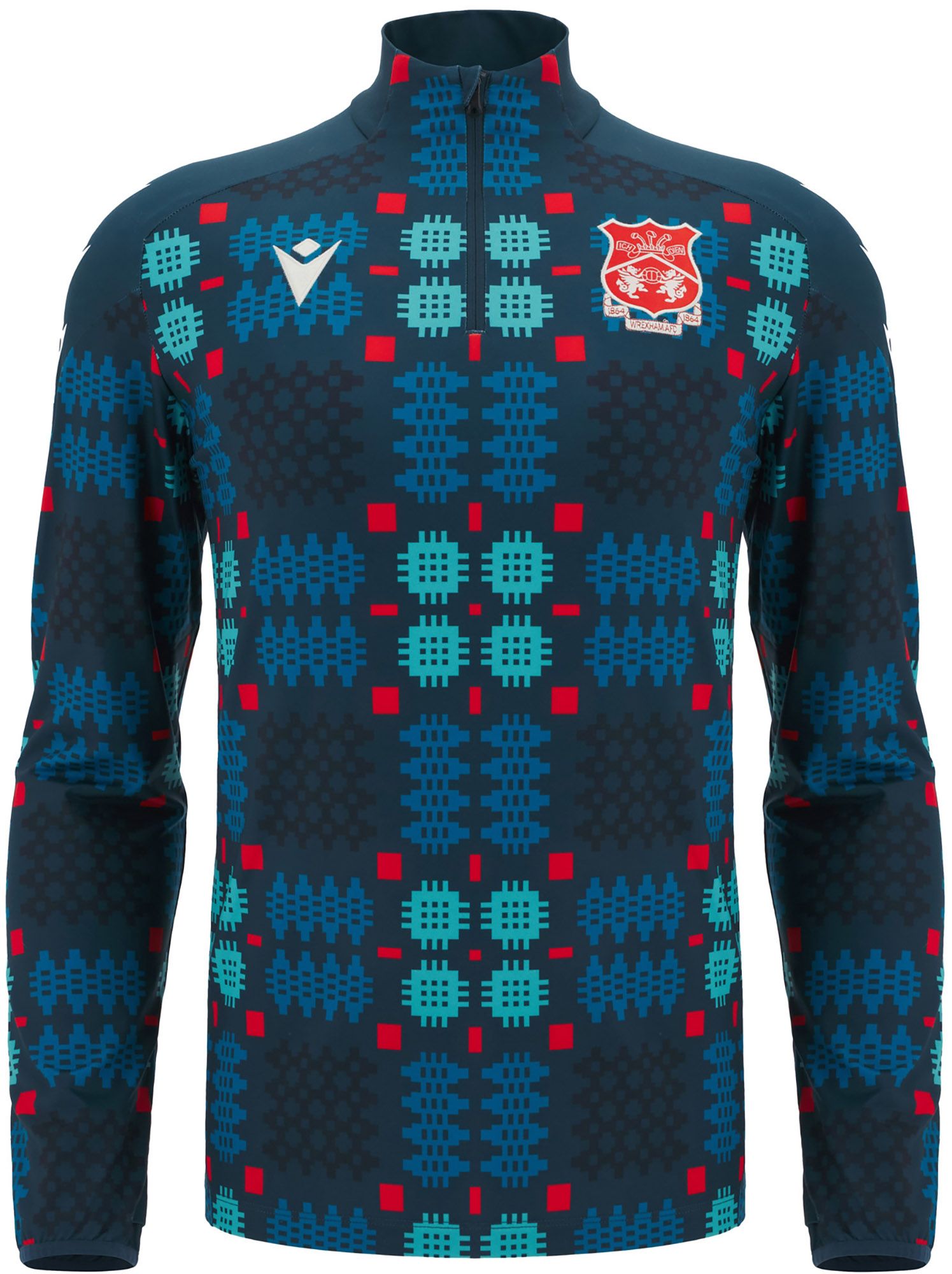 Macron Youth Wrexham 2025 Green Warmup Quarter-Zip Pullover product image