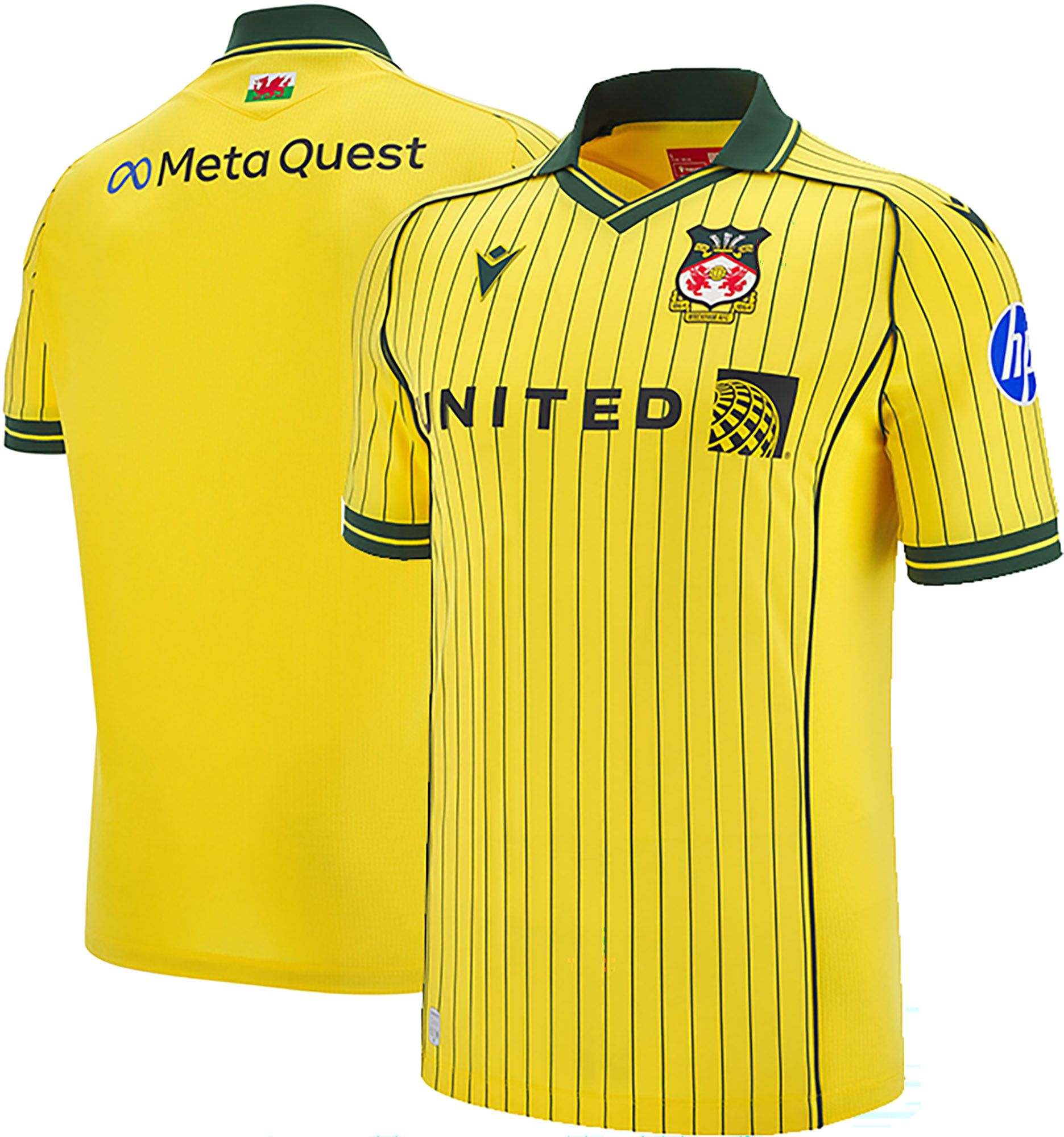 Macron Youth Wrexham 2025 Yellow Away Authentic Jersey product image