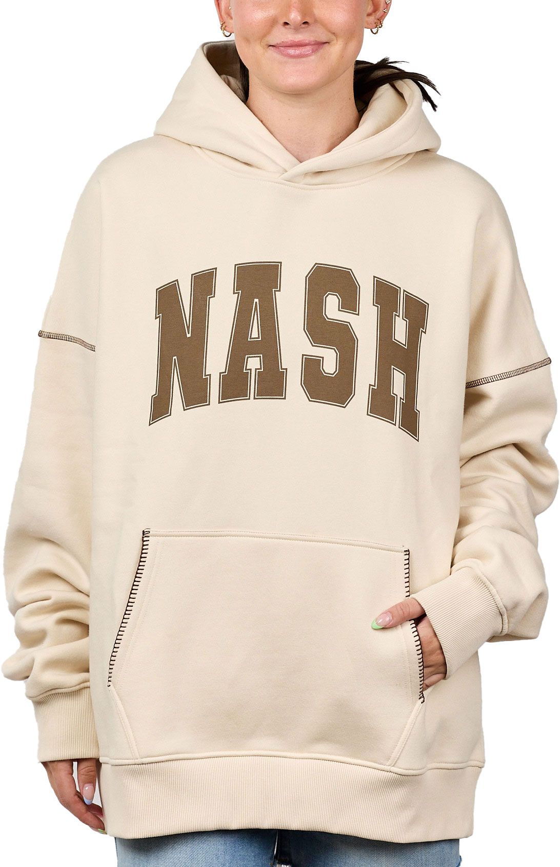 Nash Adult Nashville Bone/Chocolate Campfire Oversized Pullover Hoodie product image