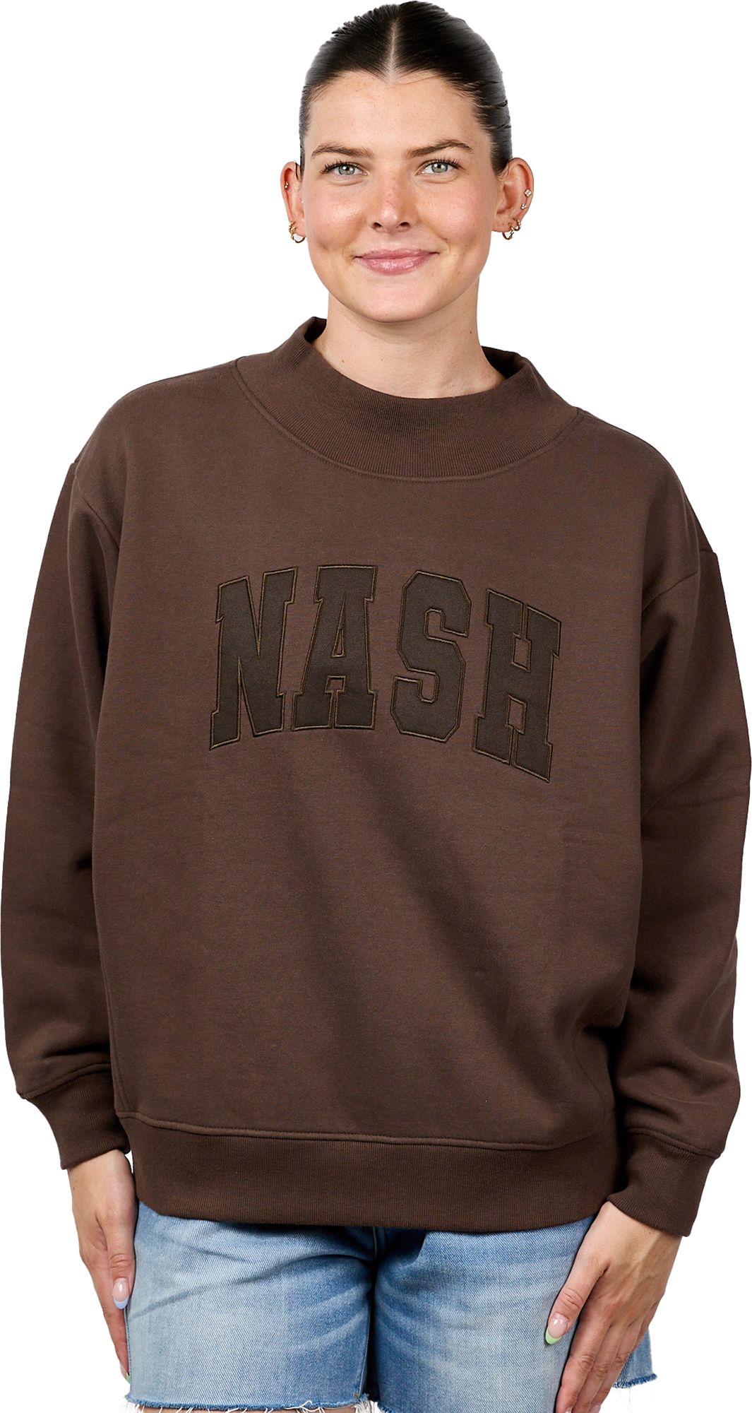 Nash Women's Nashville Chocolate Mock Crewneck Sweatshirt product image